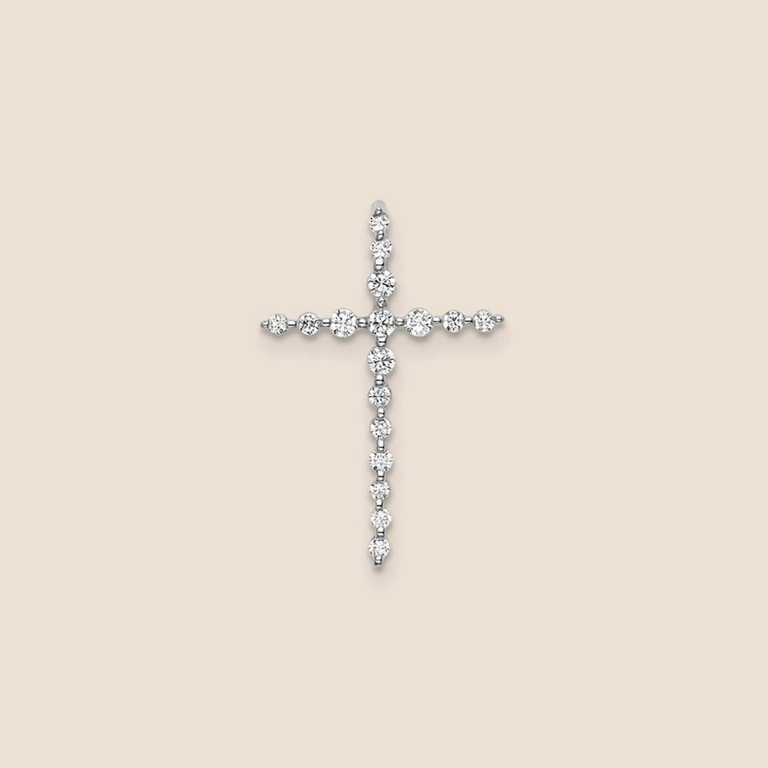 14K White Gold Cross Chain Slide Pendant - Image 2
