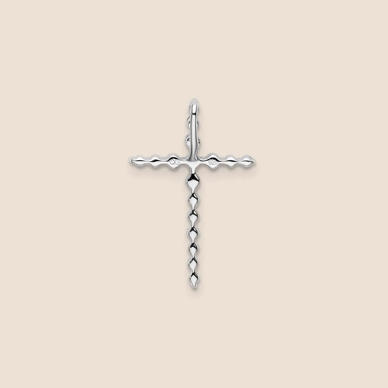 14K White Gold Cross Chain Slide Pendant - Image 4