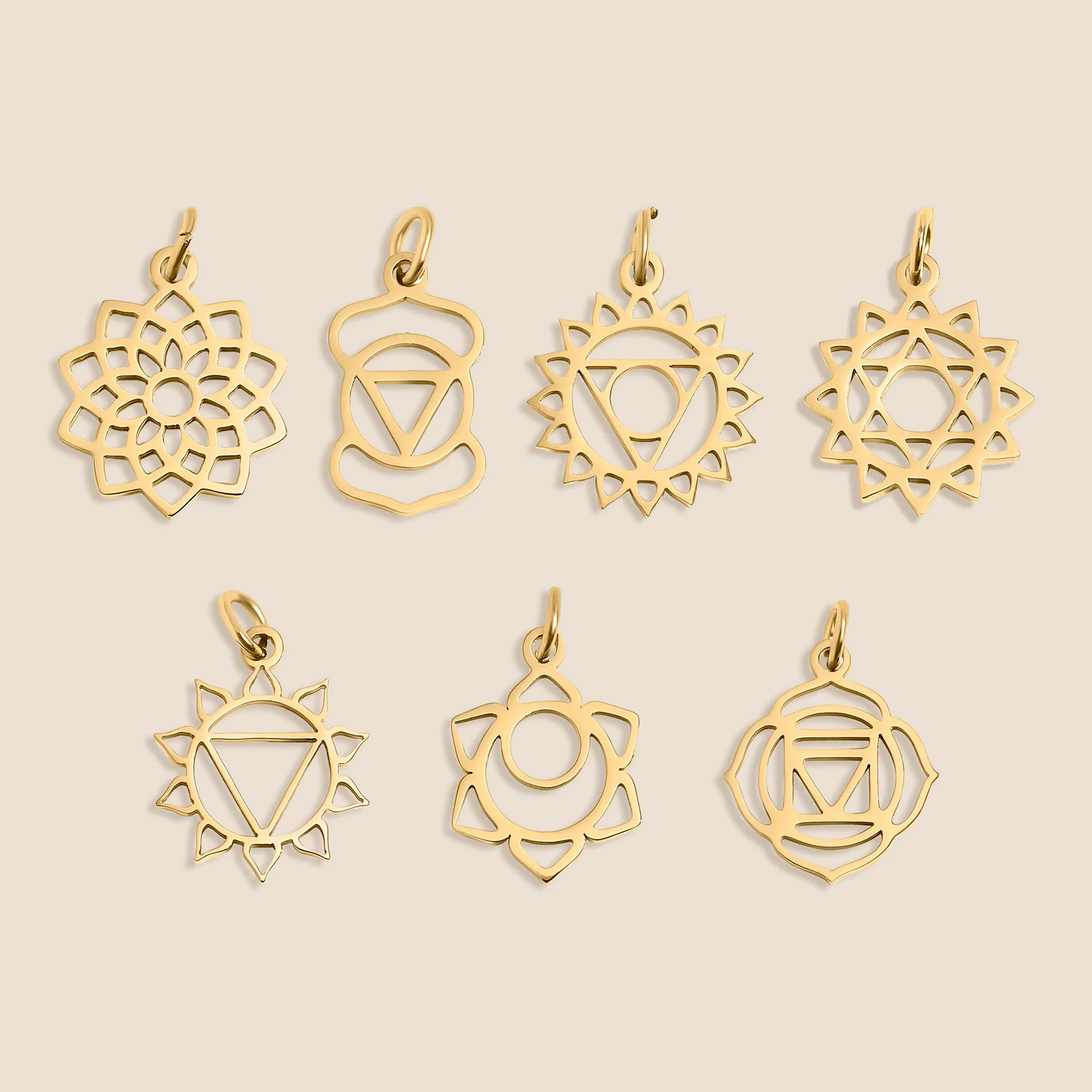 18K Gold PVD Chakra Charms
