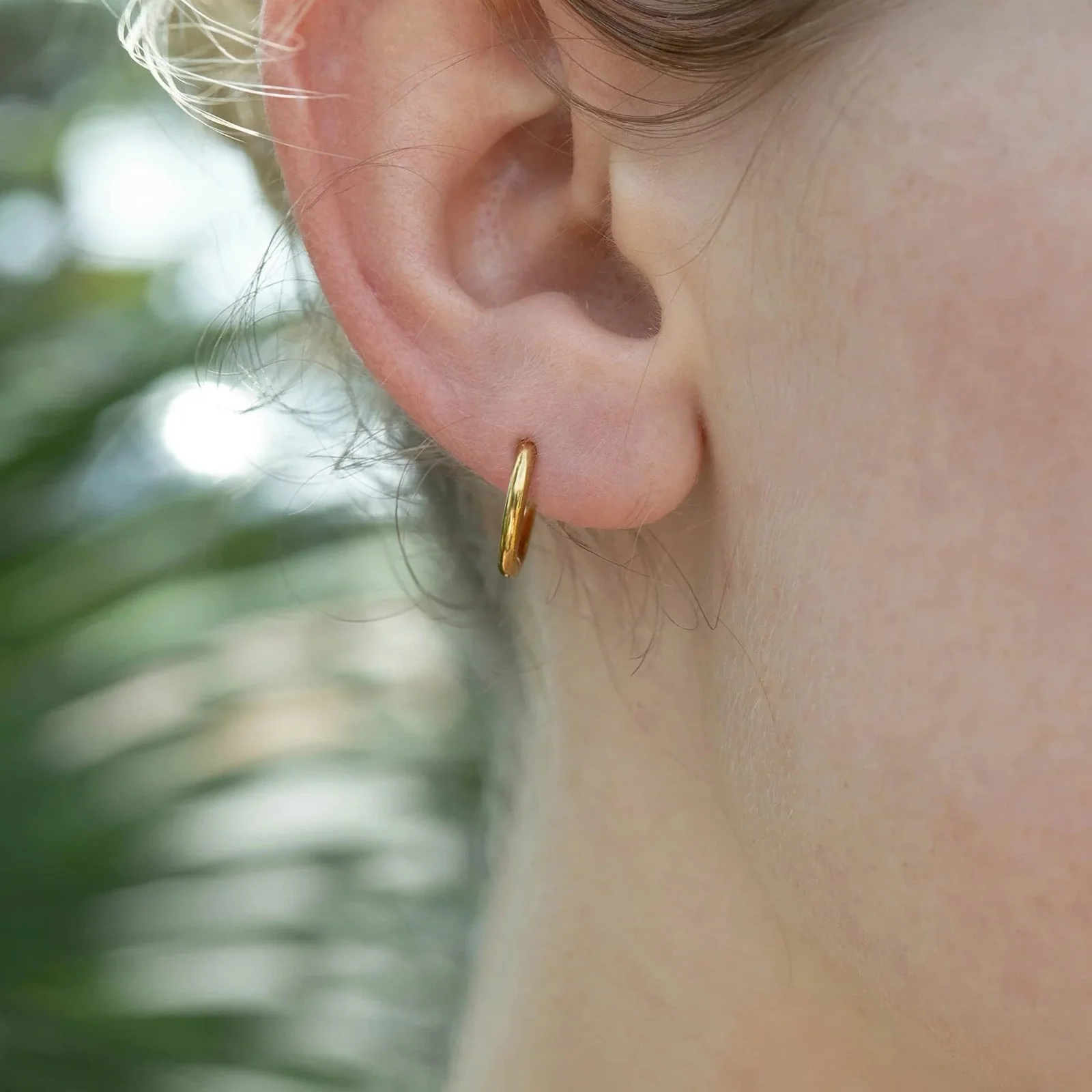 18K Gold PVD Classic Hoop Huggie Earrings - Image 6