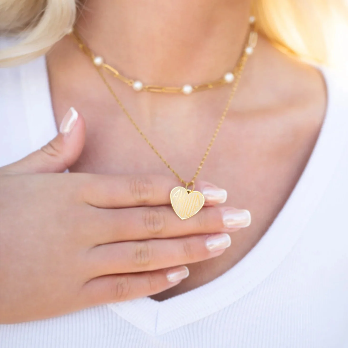 18K Gold PVD Heart Amour Charm - Image 2
