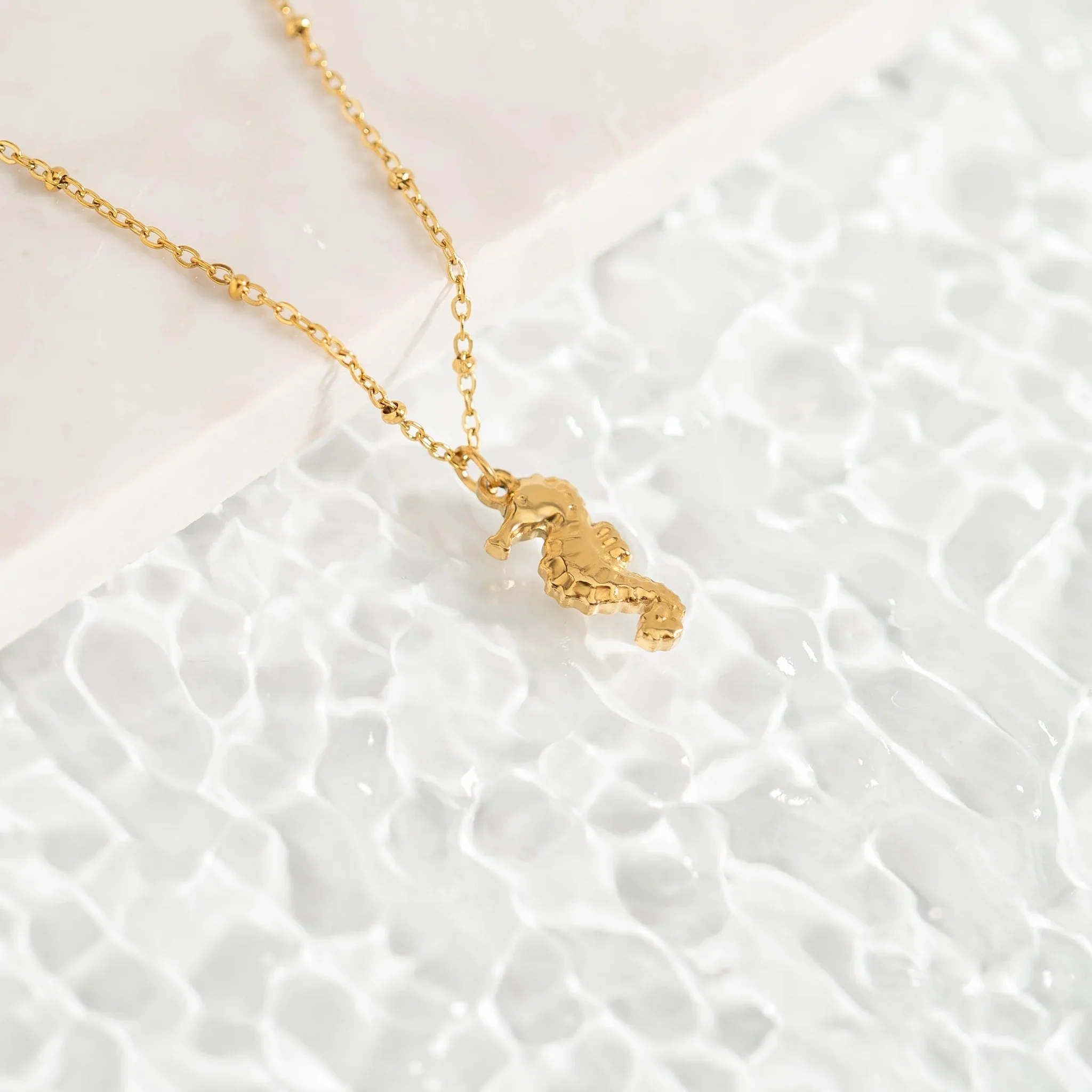 18K Gold PVD Seahorse Charm - Image 4