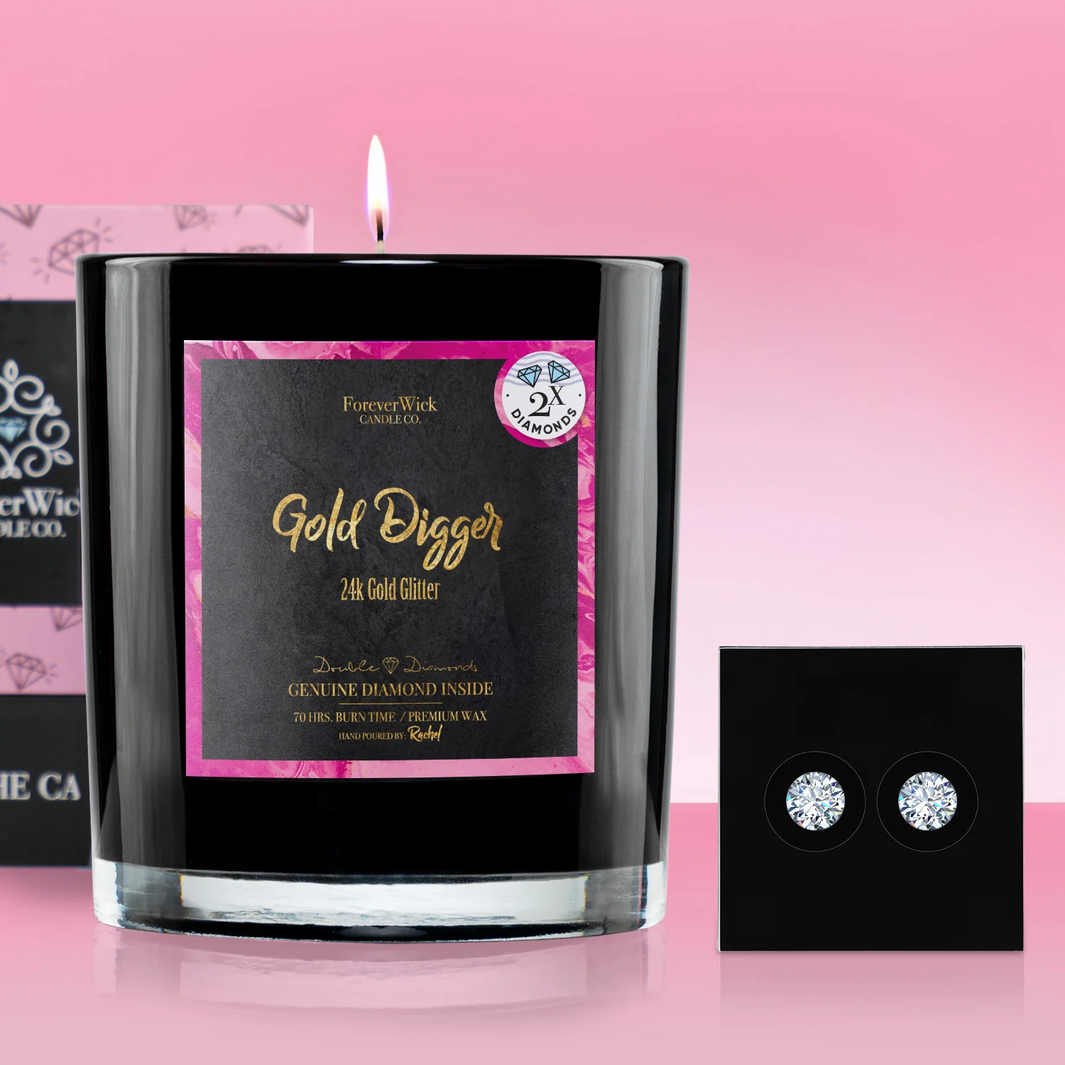 24K Gold Digger Double Diamond Candle - Image 8