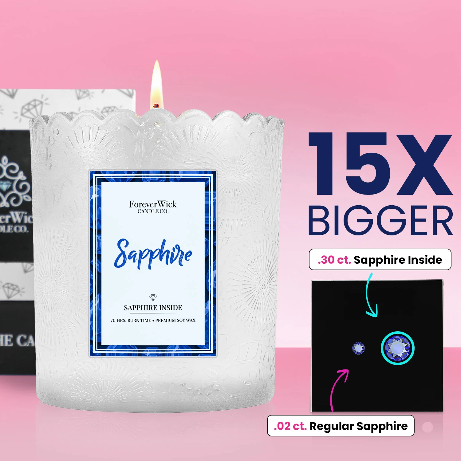 The Royal Sapphire + .30ct Sapphire Candle