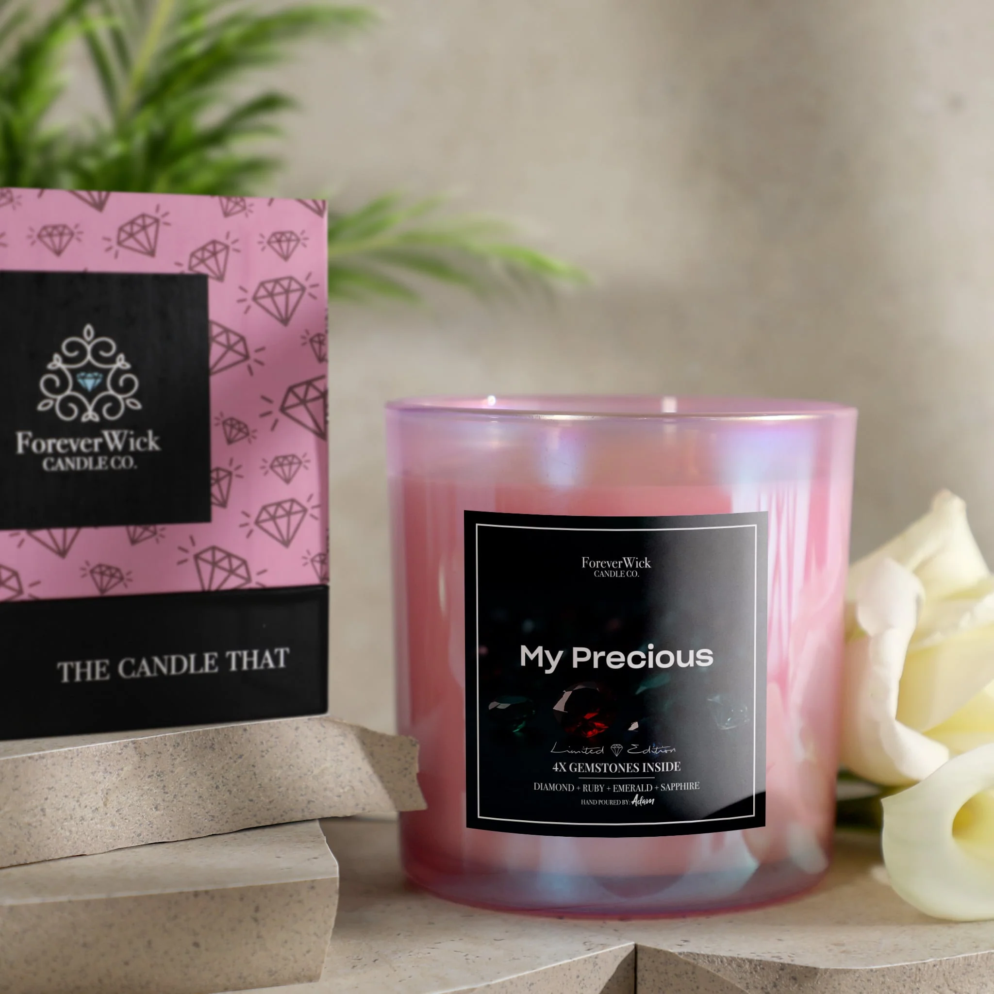 4x Gemtone Candle (Sapphire + Emerald + Ruby + Diamond) - Image 5