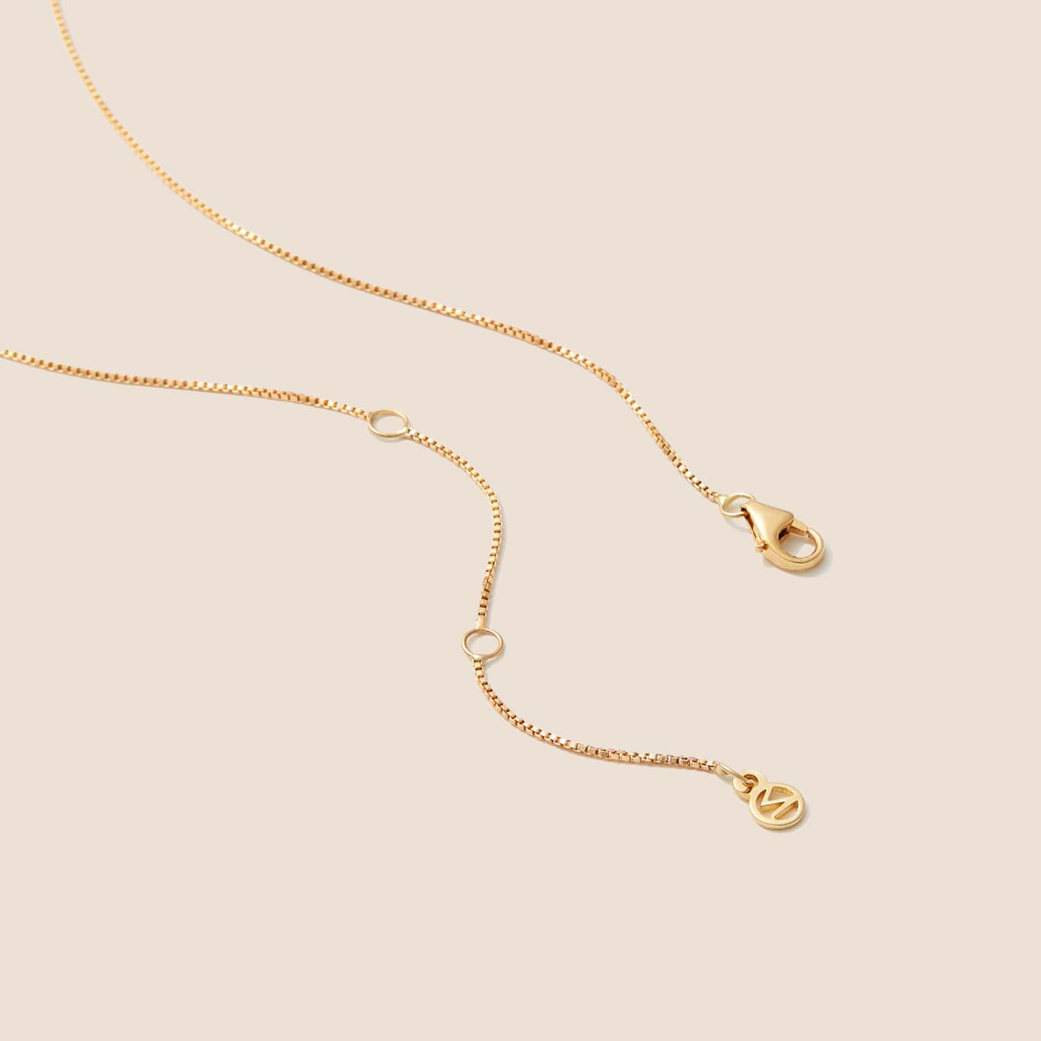 14K Gold Baby Box Chain Necklace (16 inches) - Image 3