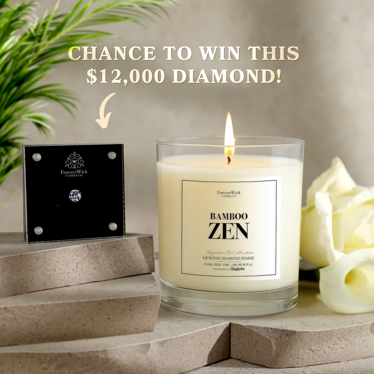 Bamboo Zen Diamond Candle - Image 4