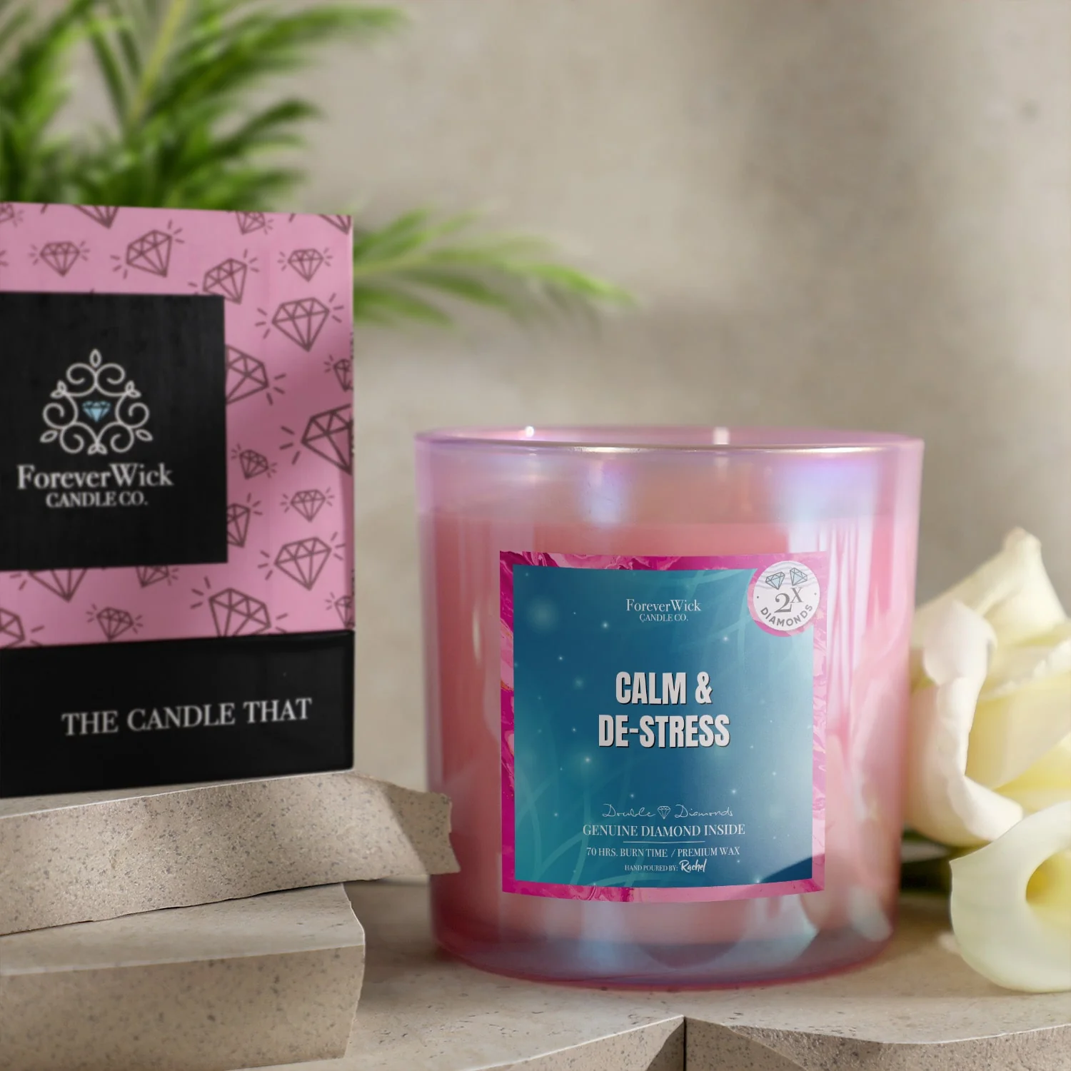 Calm and De Stress 2 Diamond Candle - Image 4