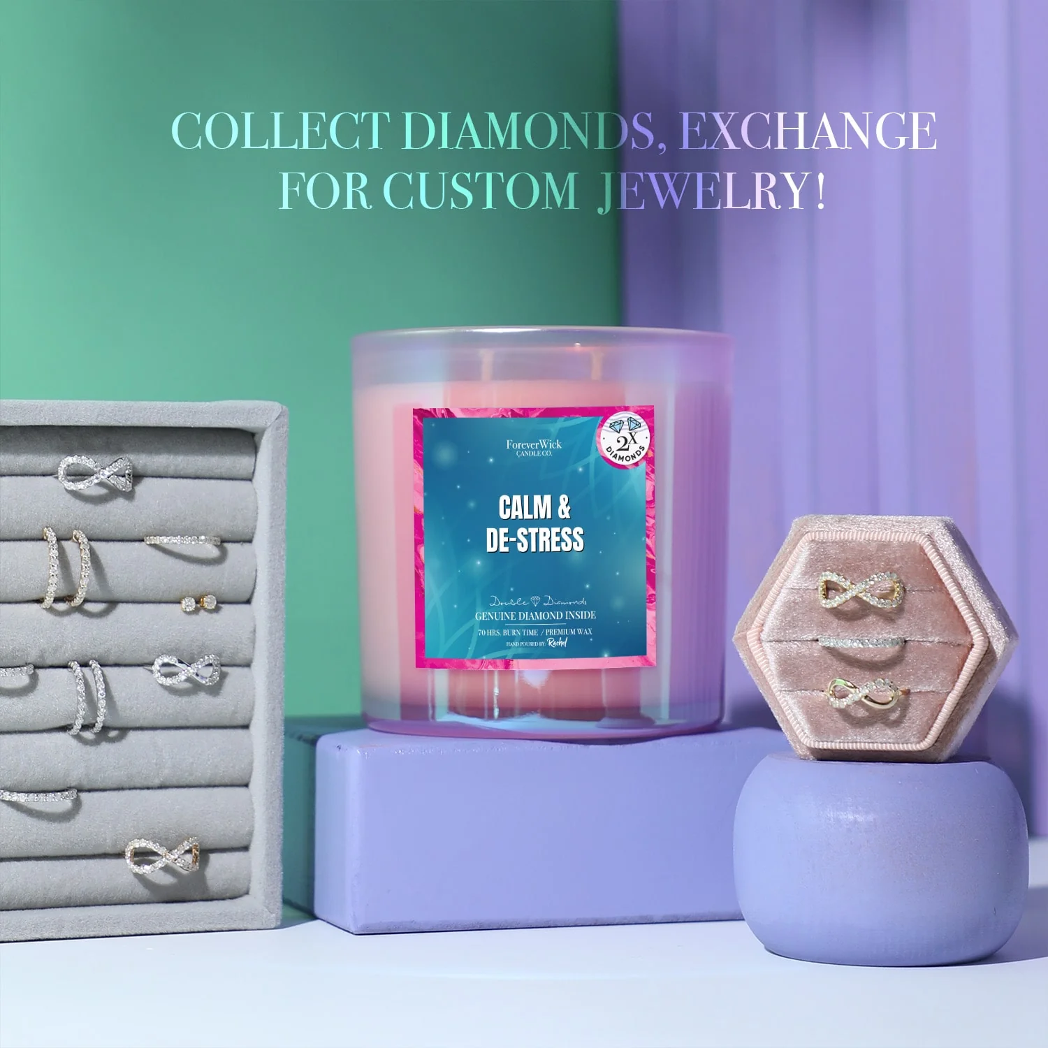 Calm and De Stress 2 Diamond Candle - Image 5