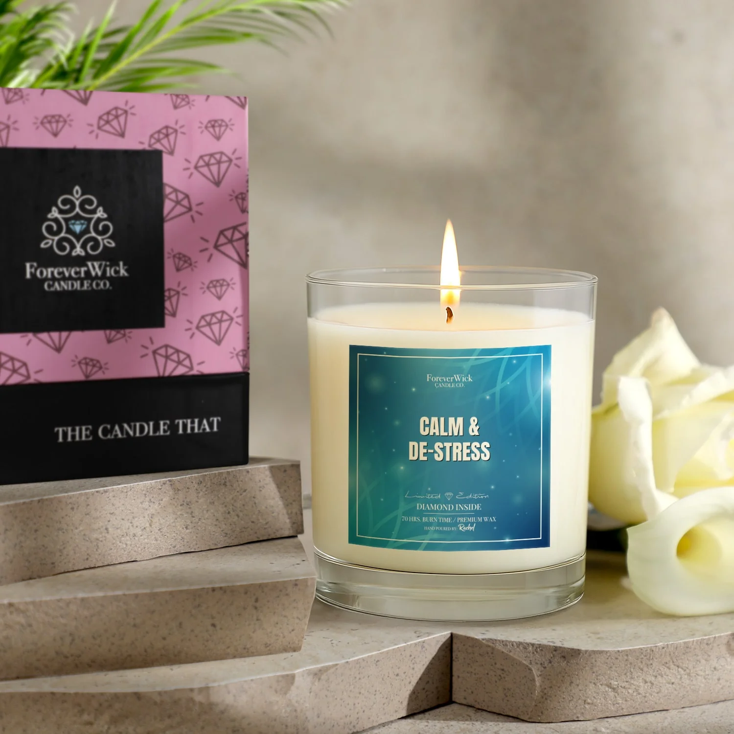 Calm & De-stress Diamond Candle - Image 6