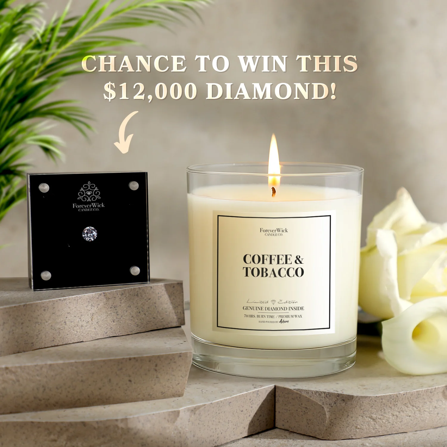 Coffee & Tobacco Diamond Candle - Image 4