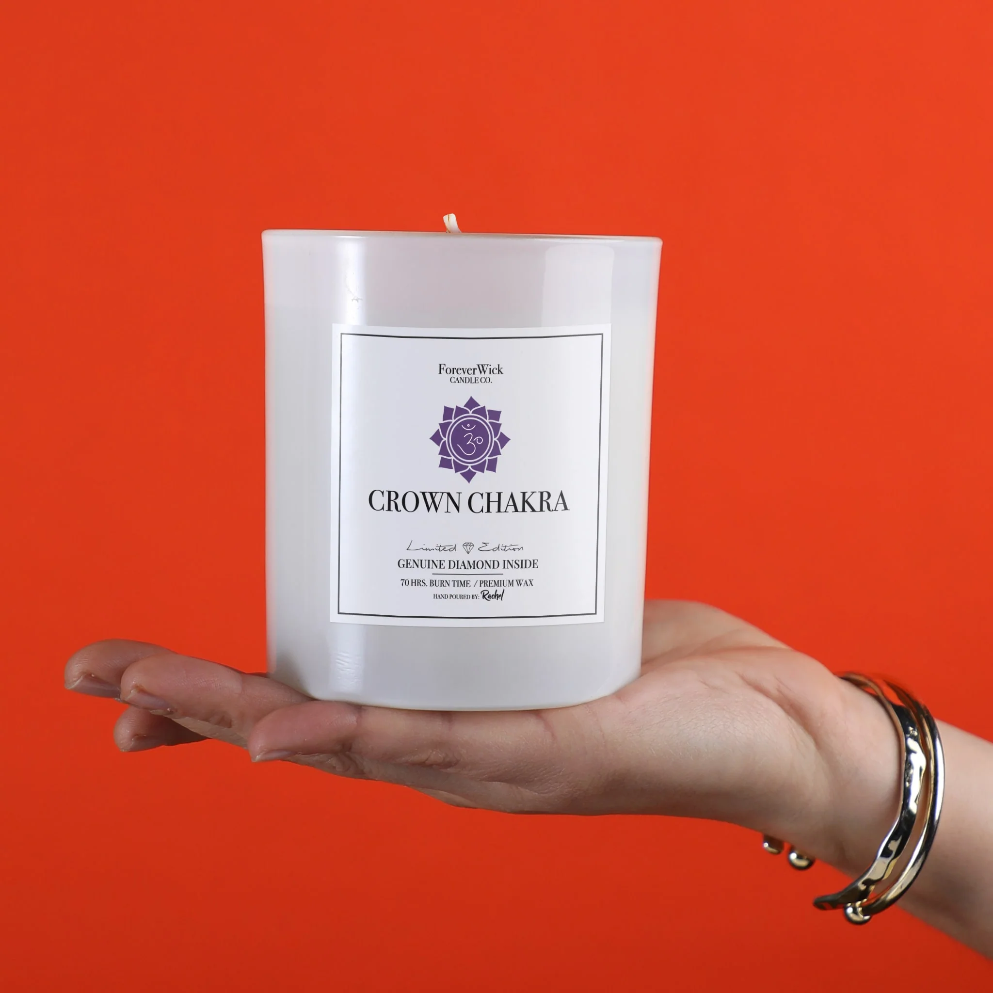 Crown Chakra - Crystal & Diamond Candle - Image 6