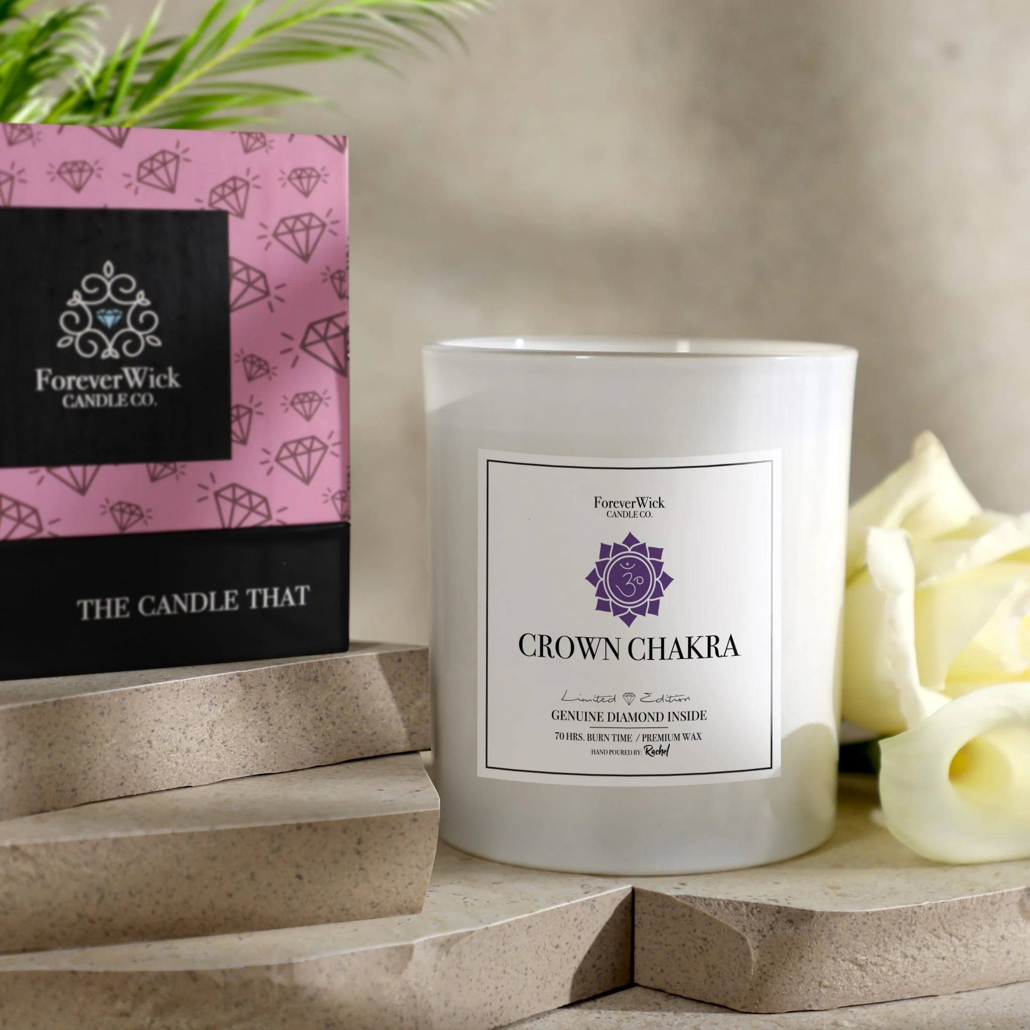 Crown Chakra - Crystal & Diamond Candle - Image 7