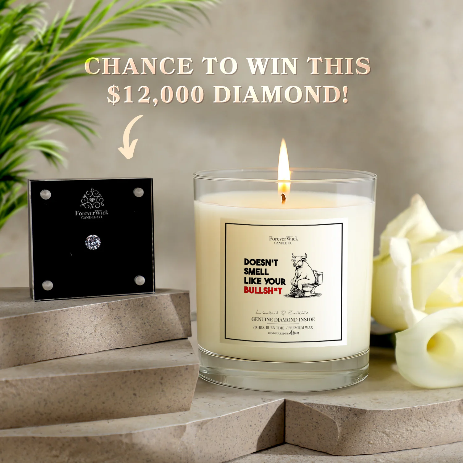 Doesn't Smell Like Your Bullsh*t Diamond Candle - Image 3