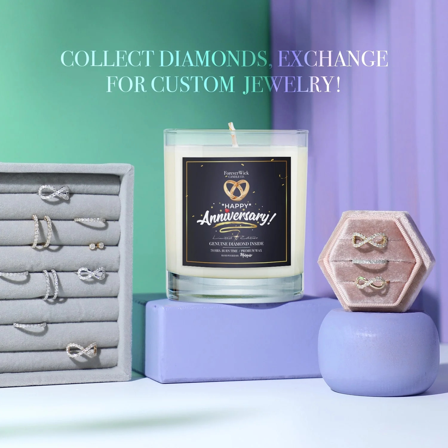 Happy Anniversary Diamond Candle - Image 5
