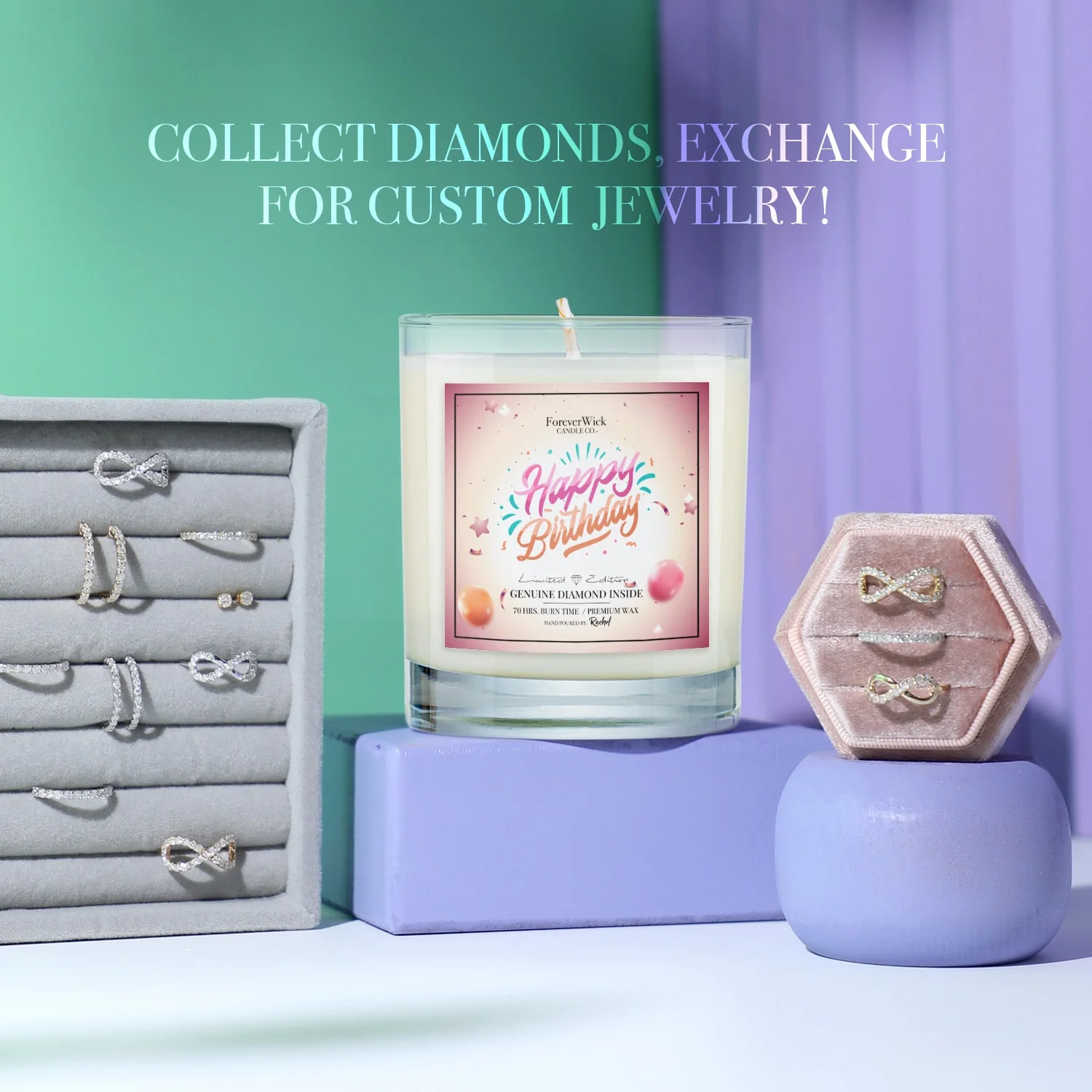 Happy Birthday Diamond Candle - Image 5