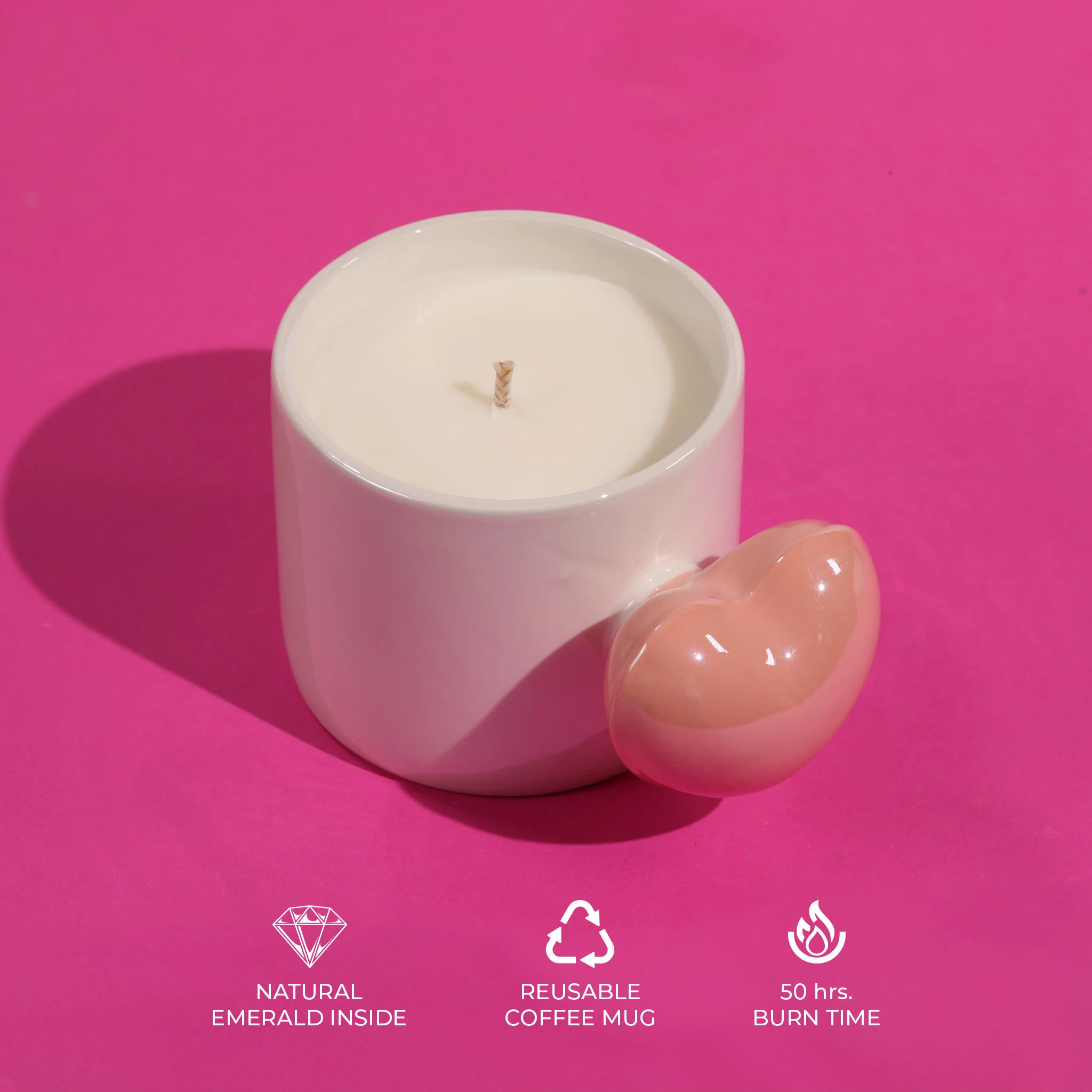 Heart In My Hand + .50ct Natural Colombian Emerald Candle - Image 4
