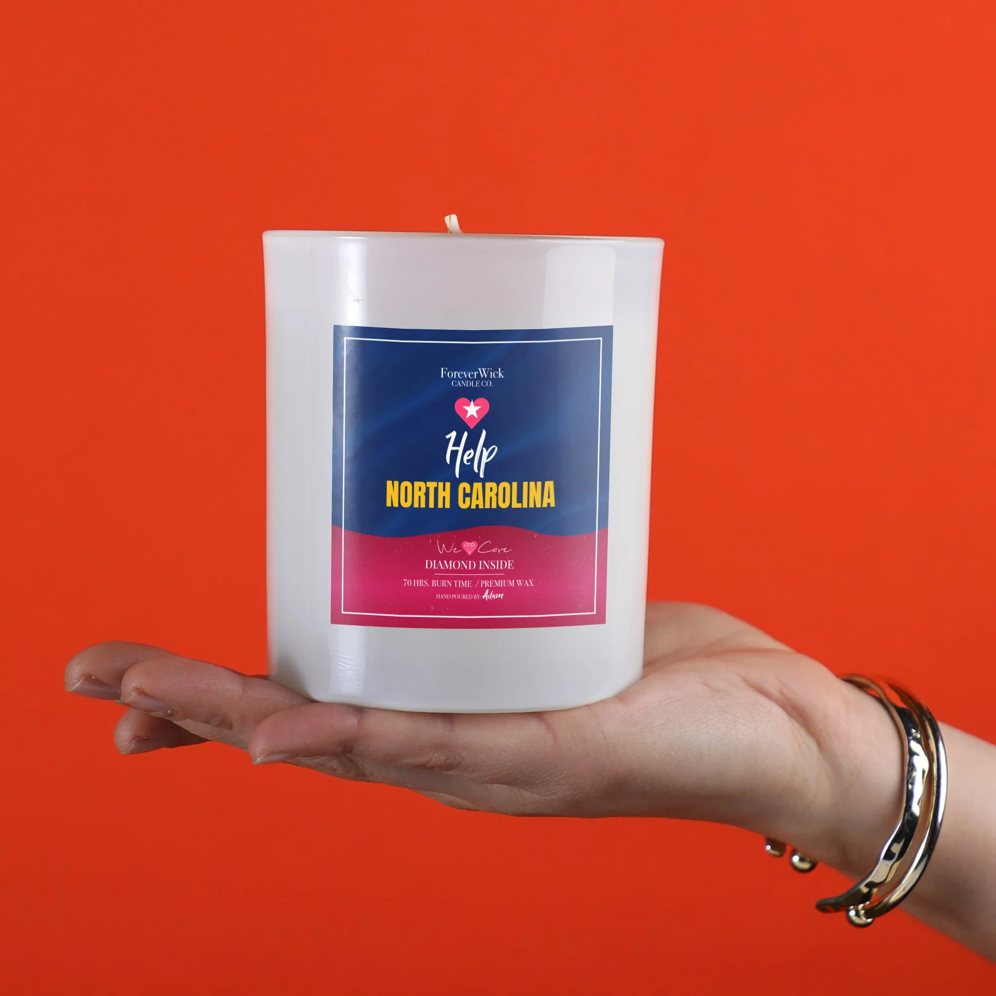 Help North Carolina Diamond Candle - 100% Donation Candle - Image 5