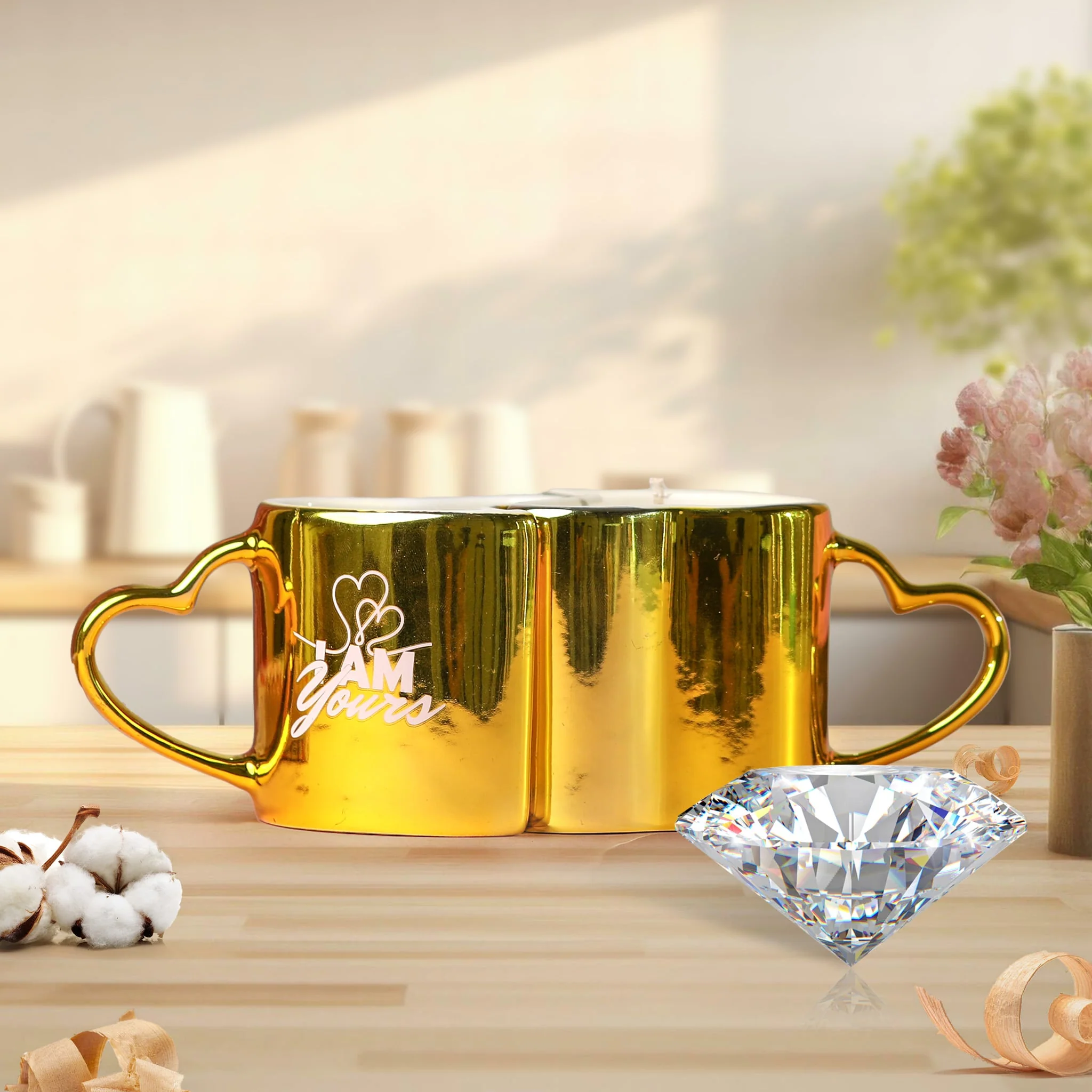 2 Diamond His+Hers Love Reusable Coffee Mugs - Image 4