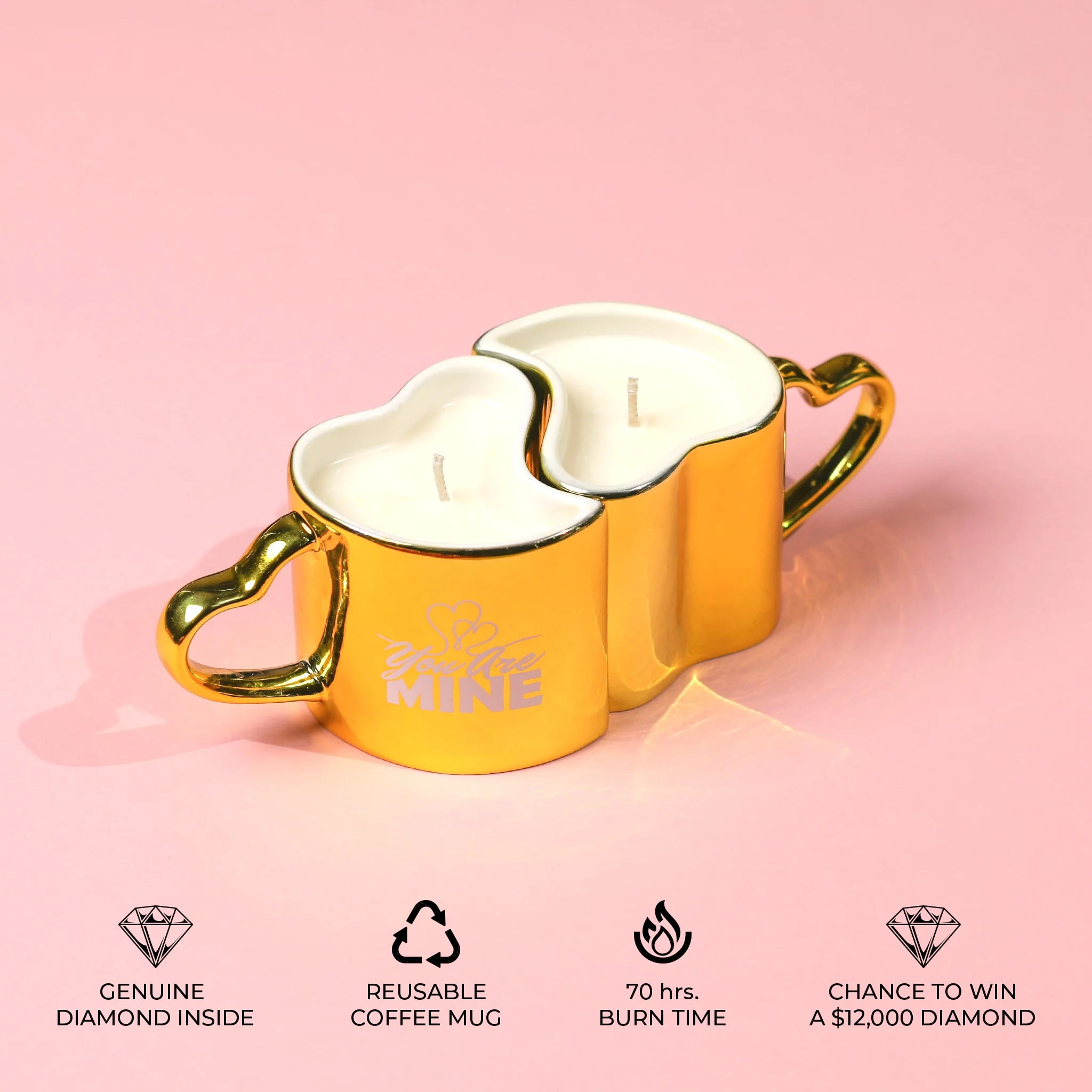 2 Diamond His+Hers Love Reusable Coffee Mugs - Image 8