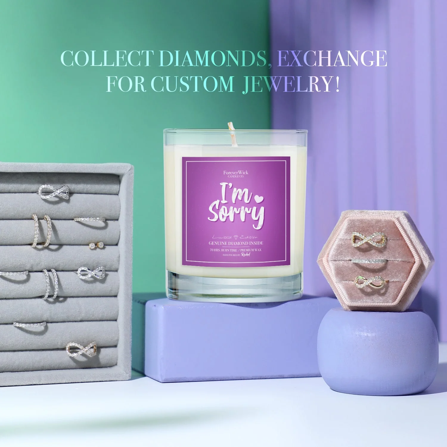 I am Sorry Diamond Candle - Image 5