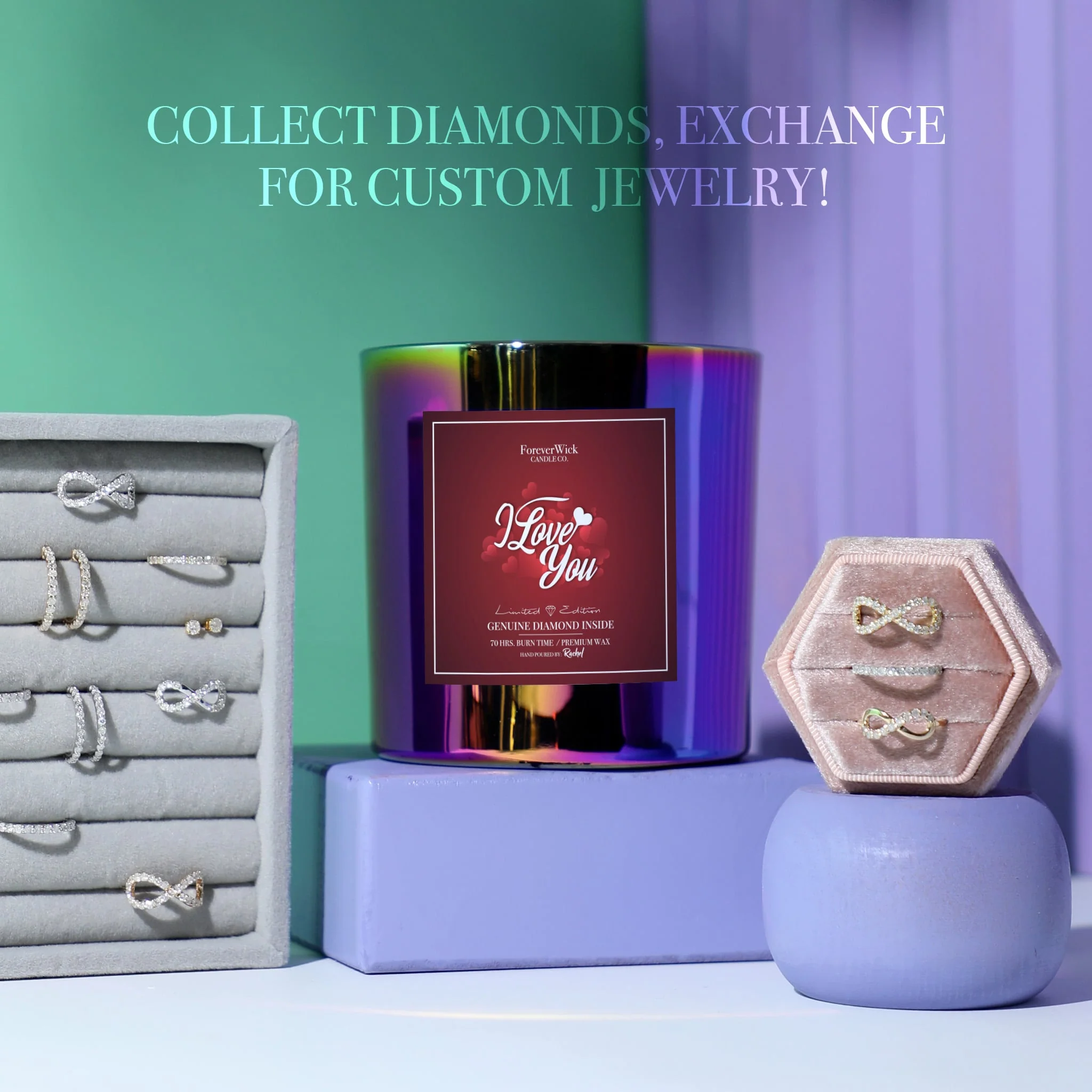 I Love You Diamond Candle - Image 9