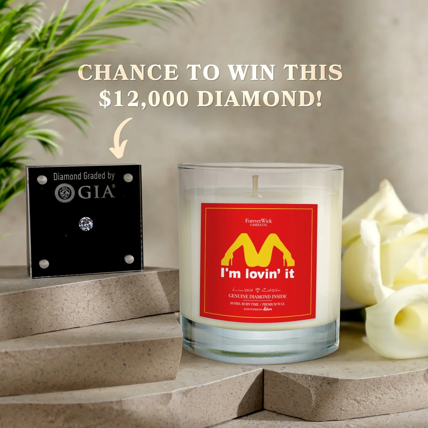 I'm Lovin it Diamond Candle - Image 4