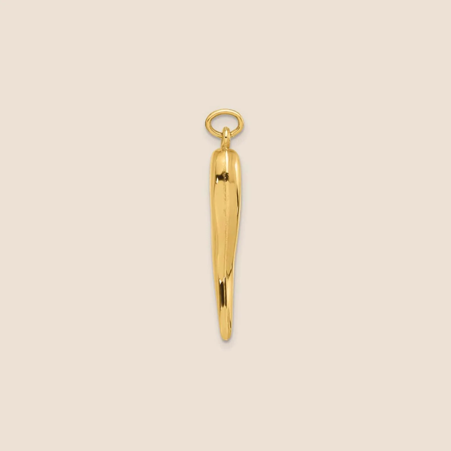 14K Gold Italian Horn Pendant - Image 3