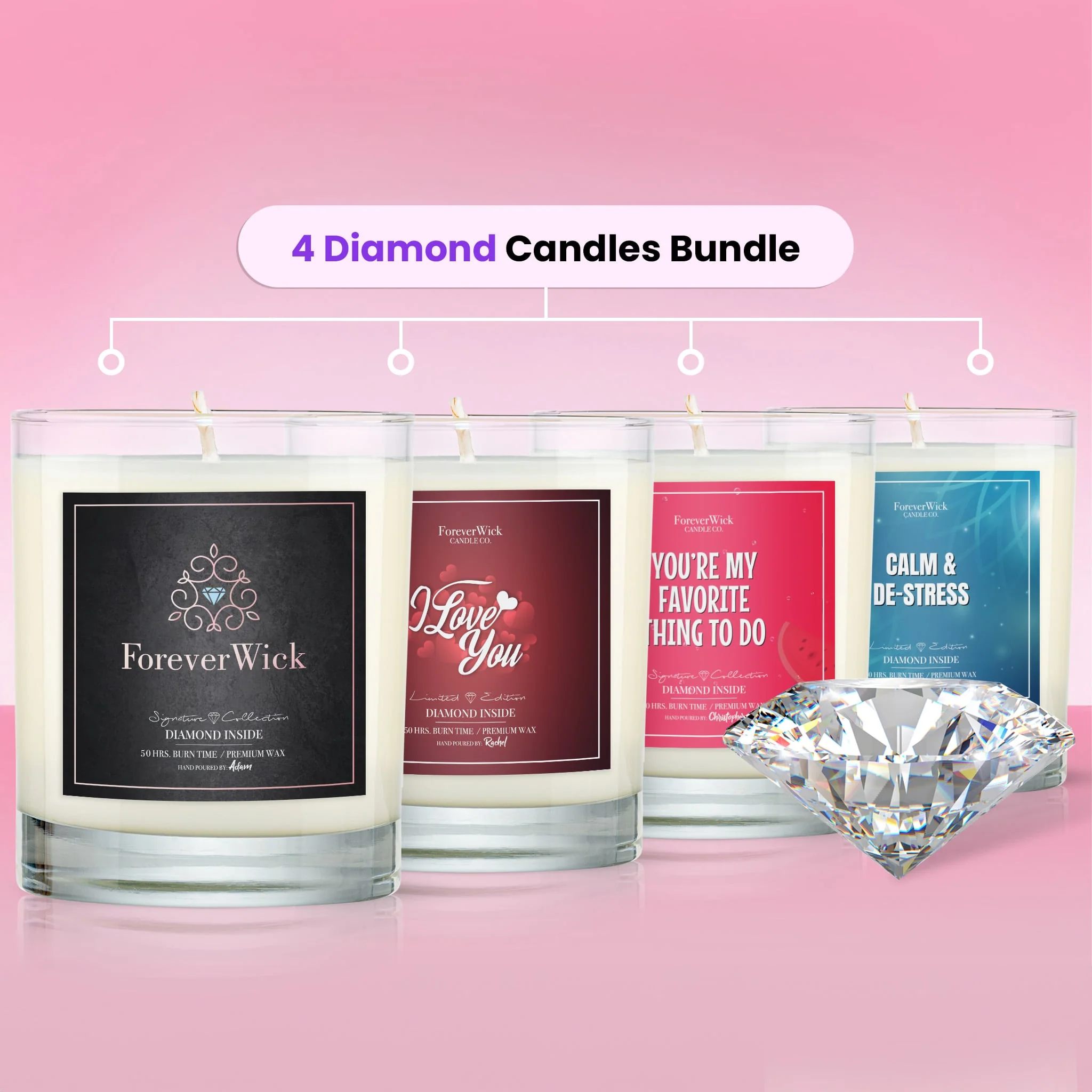 Limited Edition 4 Diamond Candle Bundle - Image 8