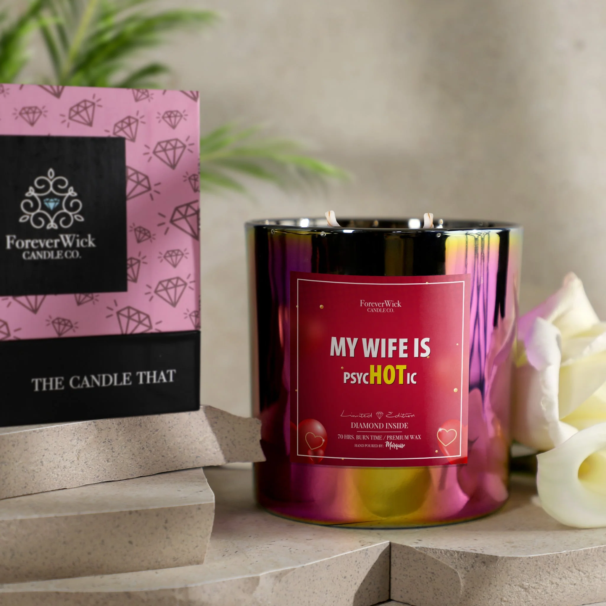 My Wife is psycHOTic Sparkle Diamond Candle - Image 4