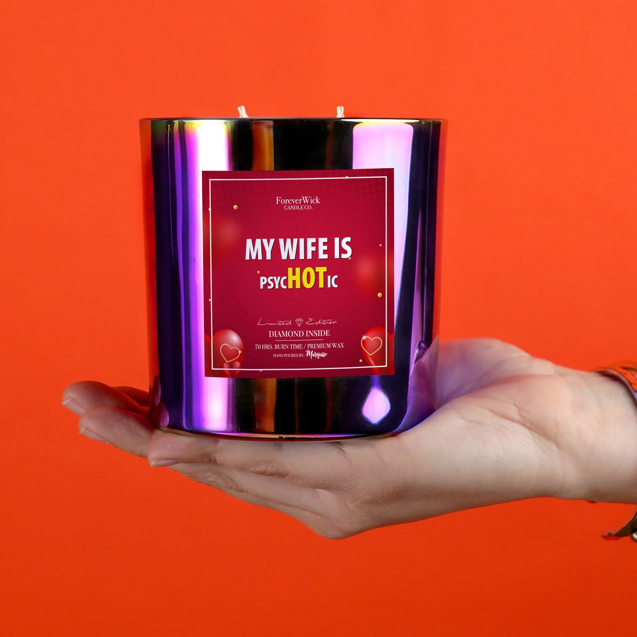My Wife is psycHOTic Sparkle Diamond Candle - Image 6