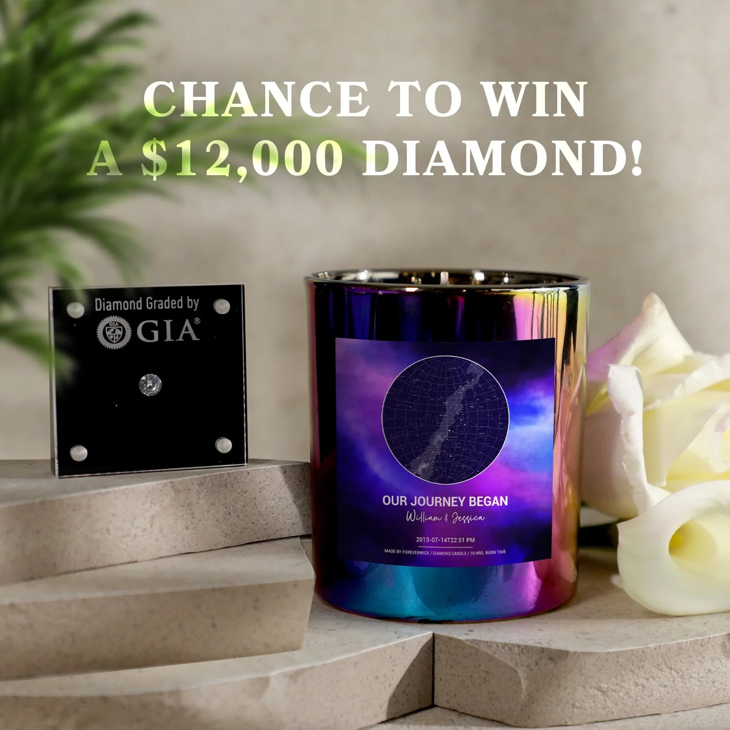 Our Starry Moment Diamond Candle - Image 4