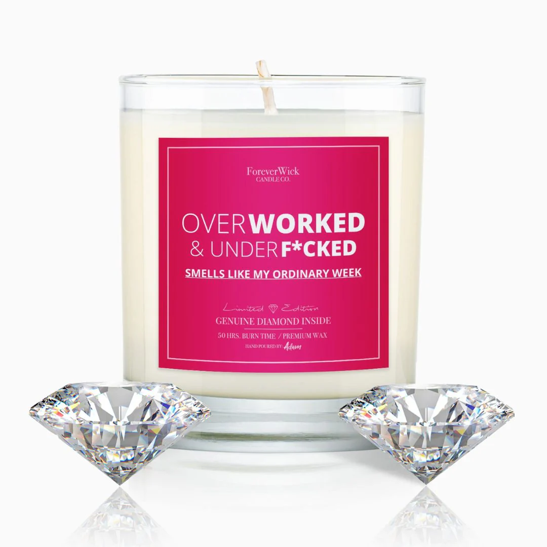 Overworked & UnderF*cked Diamond Candle - Image 10