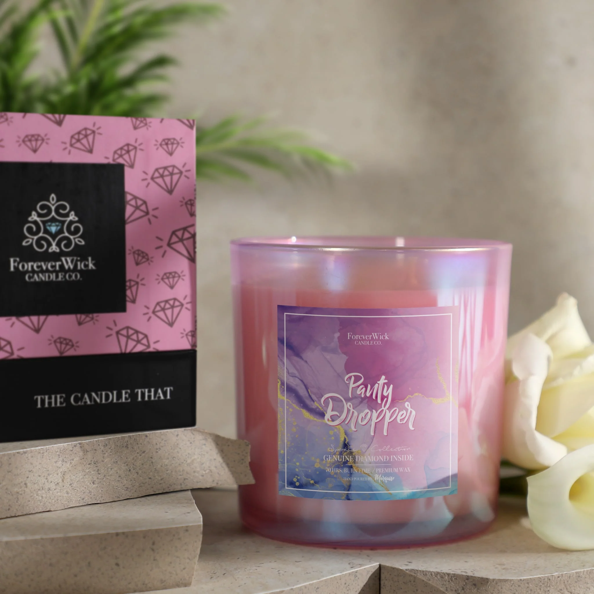 Pink Panty Dropper Sparkle Diamond Candle - Image 4