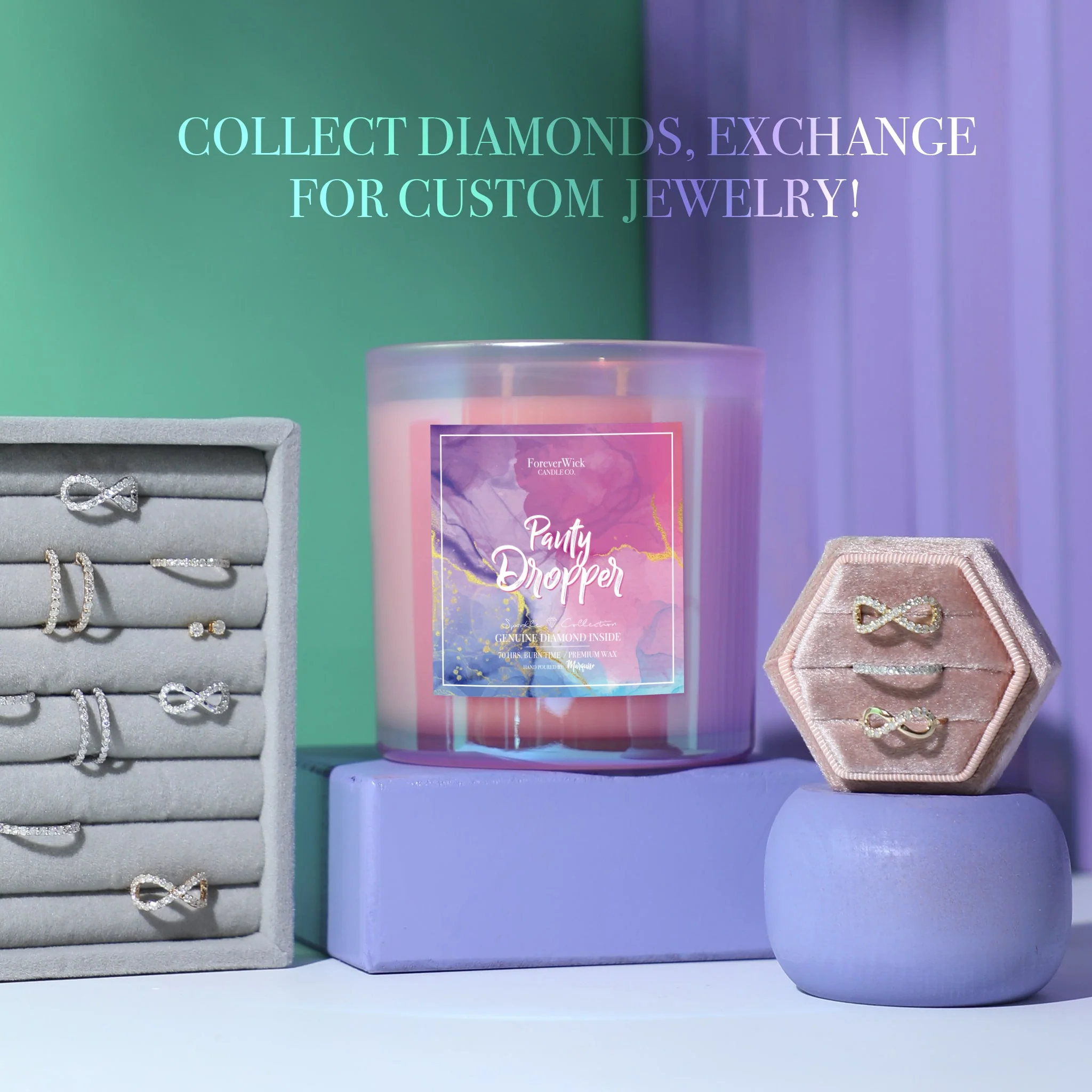Pink Panty Dropper Sparkle Diamond Candle - Image 5