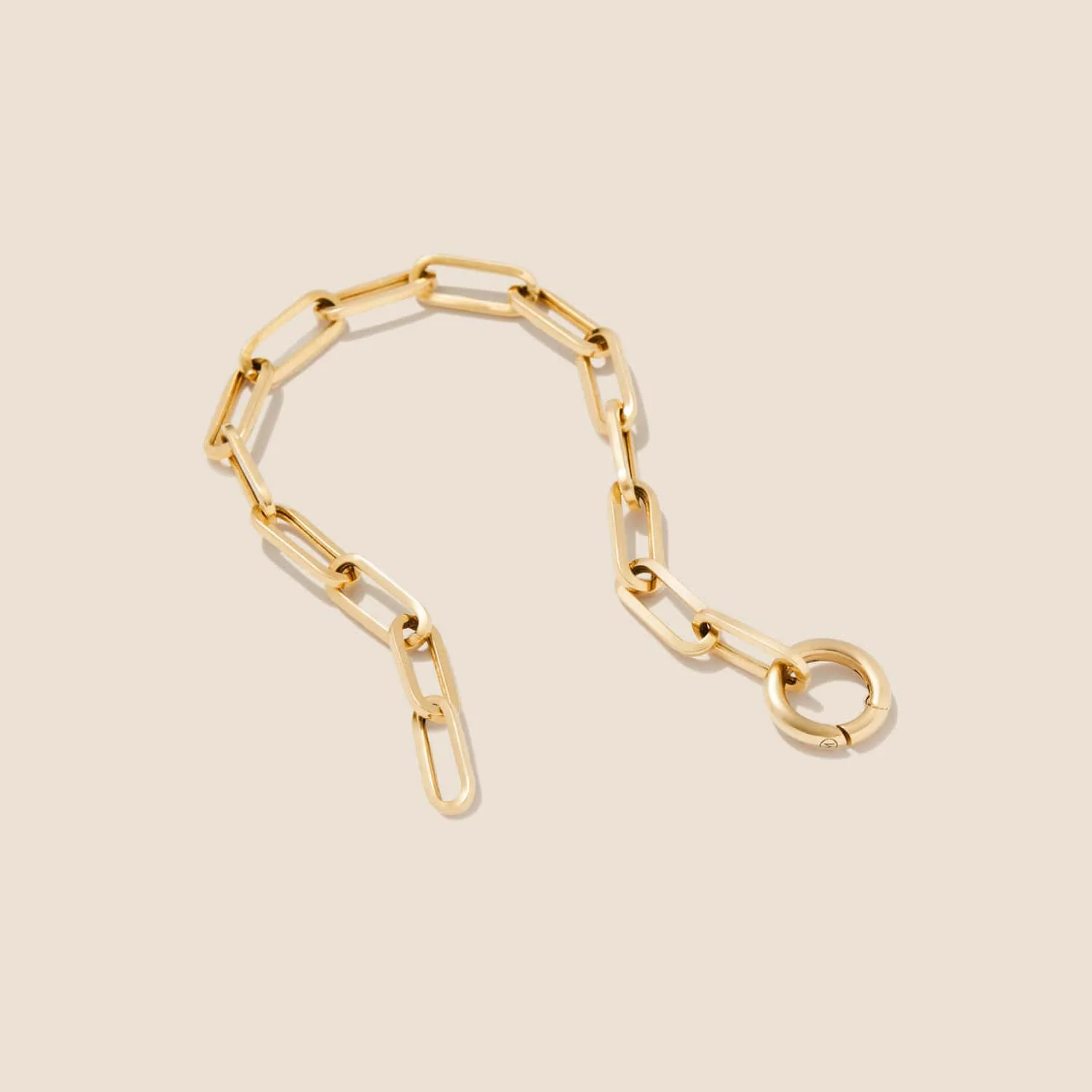 14K Yellow Gold Paperclip Chain Charm Bracelet (6.5 inches) - Image 2