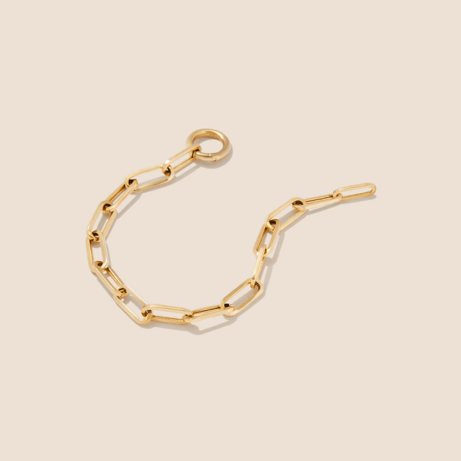14K Yellow Gold Paperclip Chain Charm Bracelet (6.5 inches) - Image 3