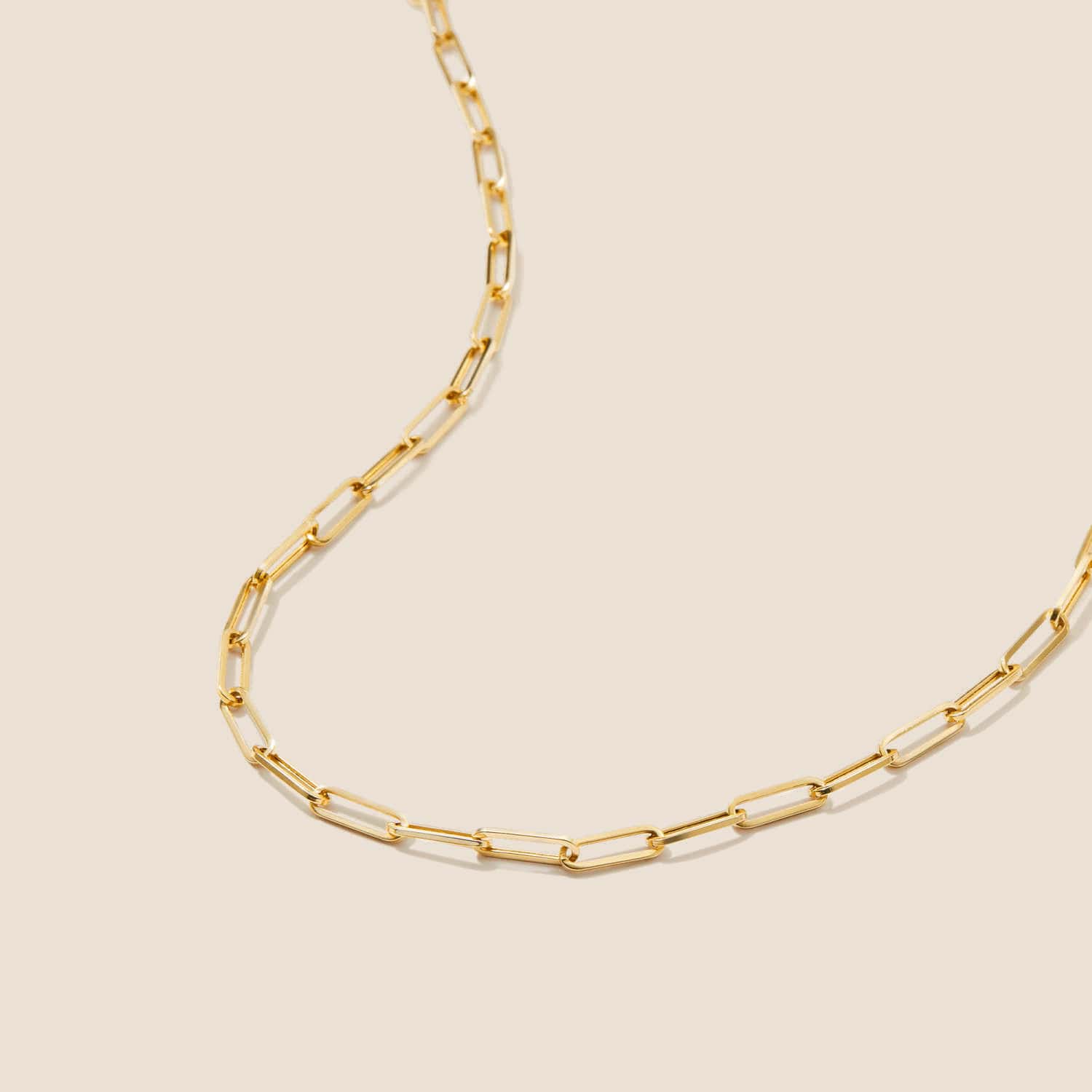14K Yellow Gold Paperclip Chain Charm Necklace (20 inches) - Image 3