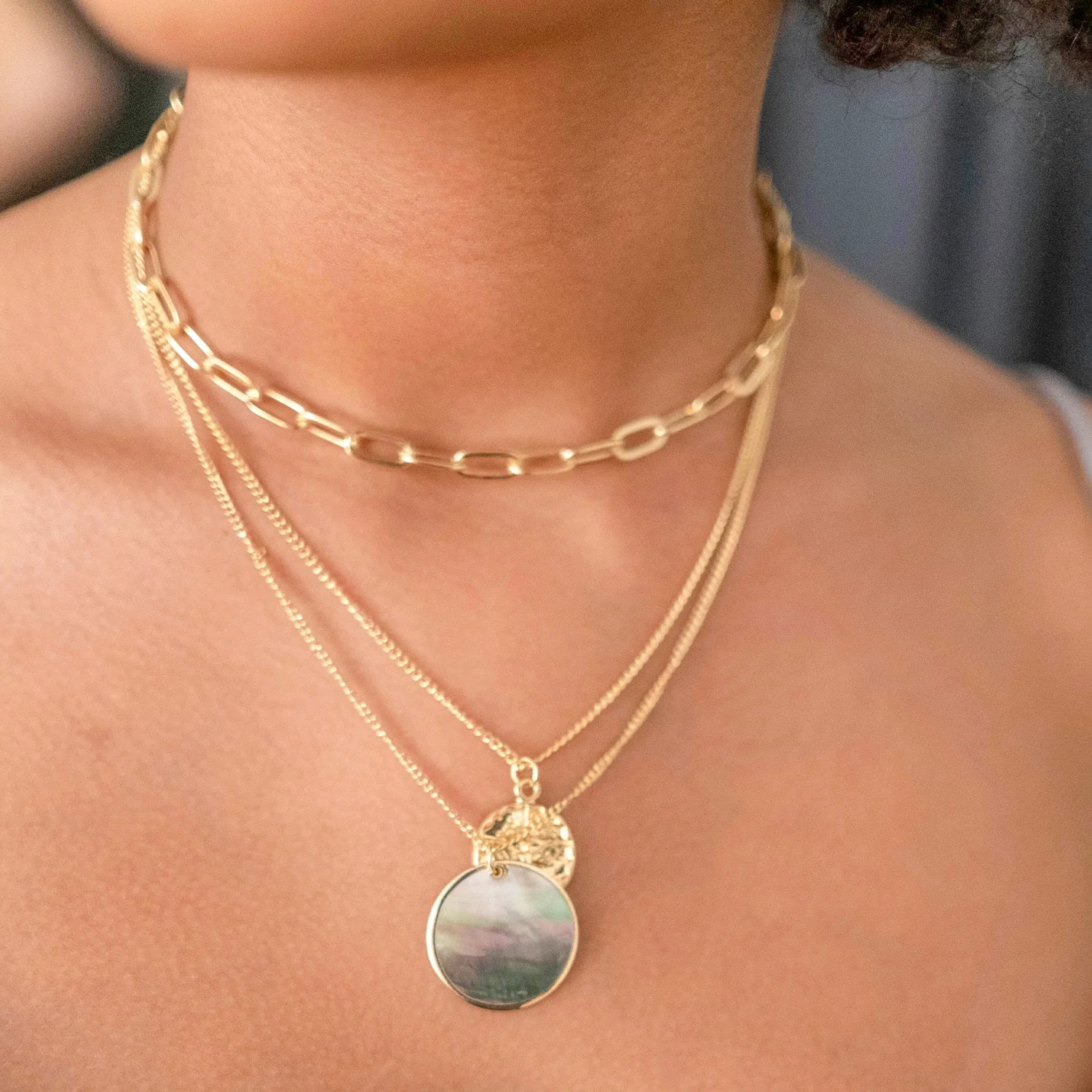 14K Yellow Gold Paperclip Chain Charm Necklace (20 inches) - Image 5