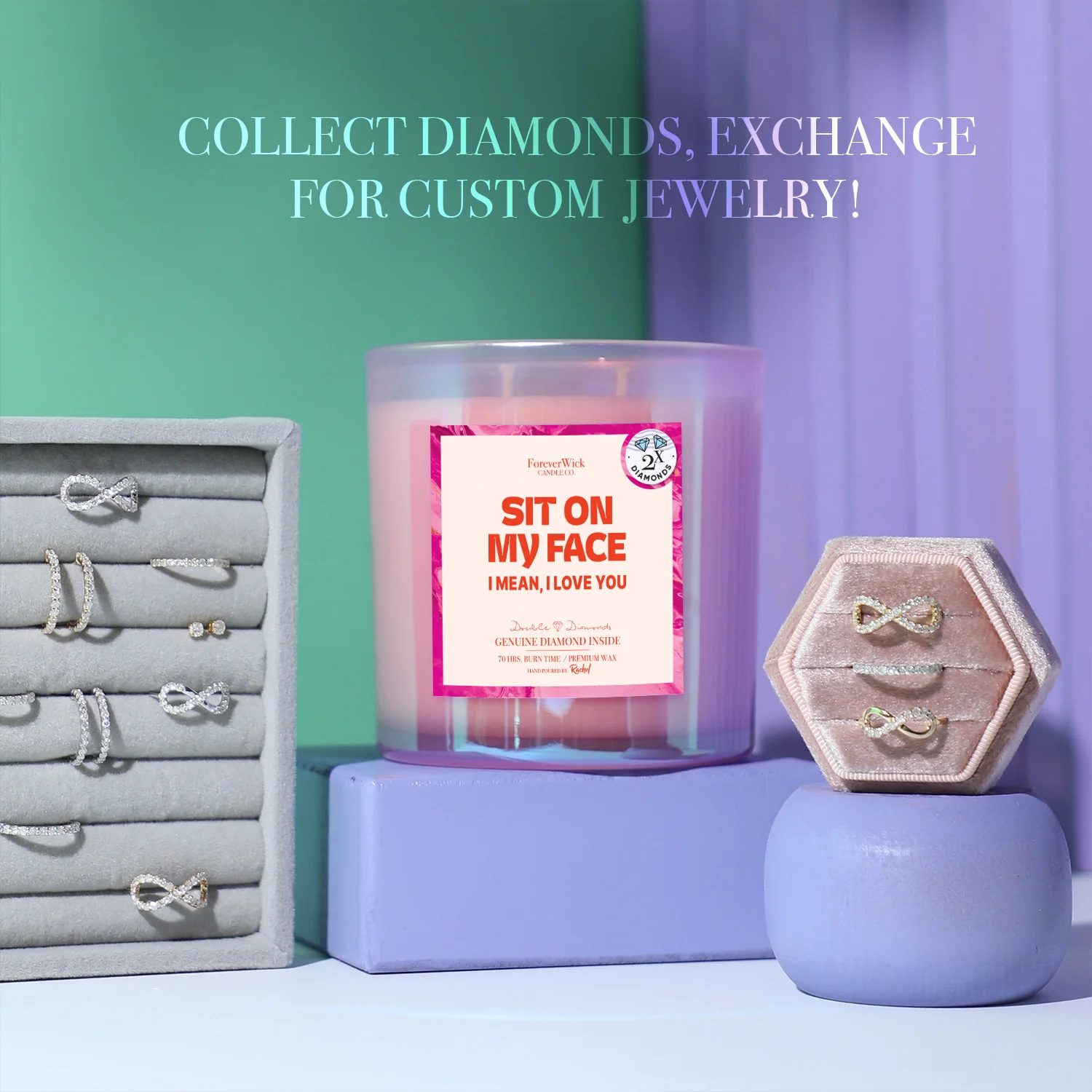 Sit On My Face Double Diamond Sparkle Candle - Image 5
