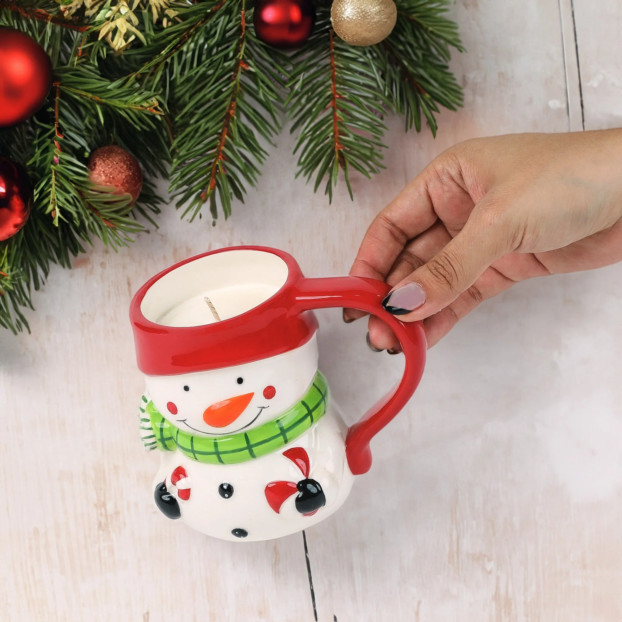 Snowman's Thawing Reusable Coffee Mug Diamond Candle - Image 7