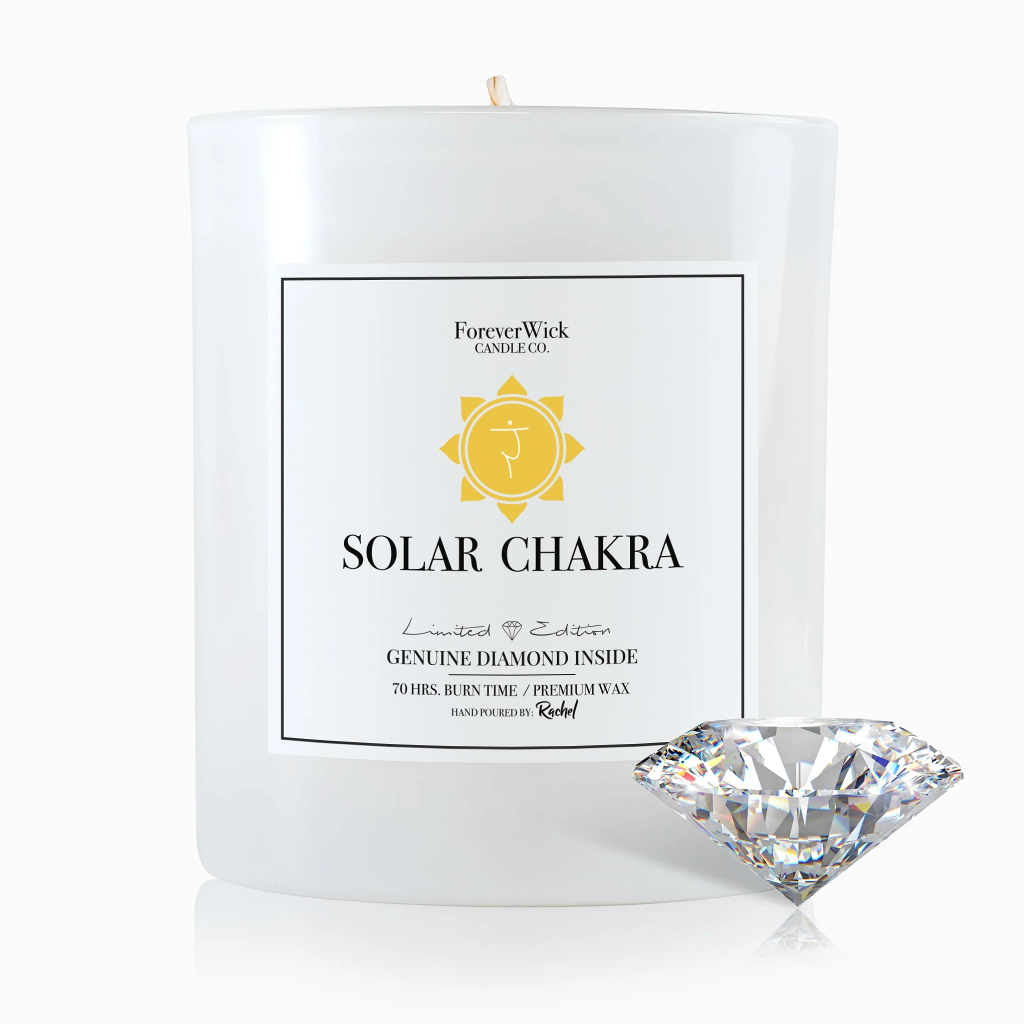 Solar Chakra - Crystal & Diamond Candle - Image 8