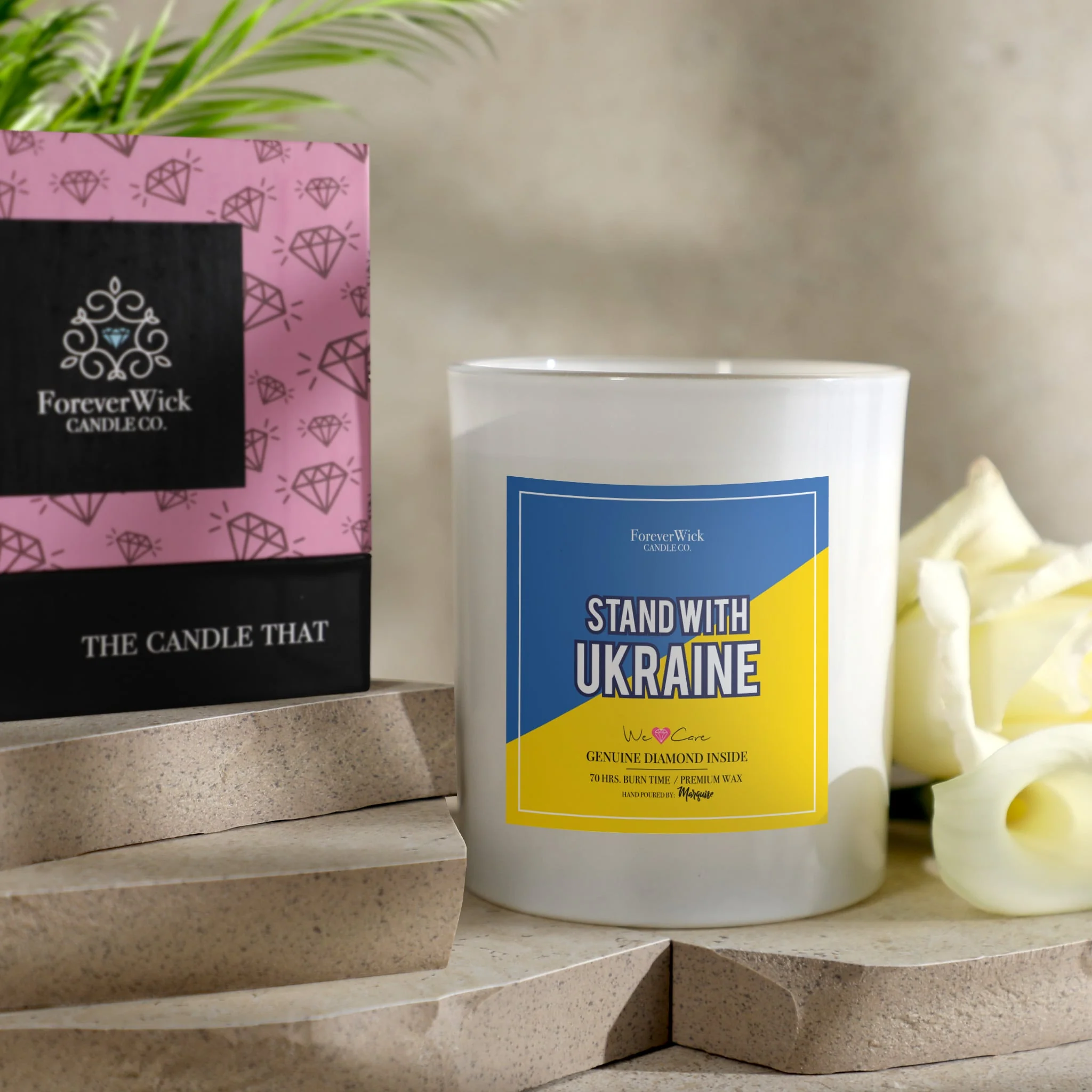 Stand With Ukraine Diamond Candle - Image 5