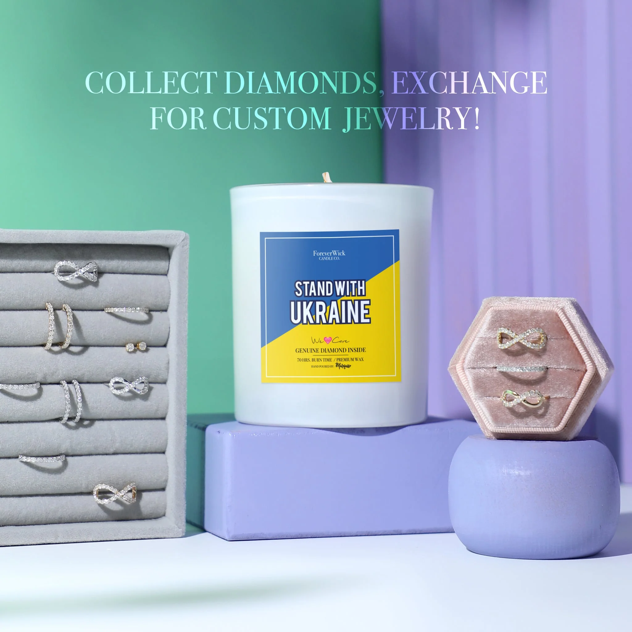 Stand With Ukraine Diamond Candle - Image 6