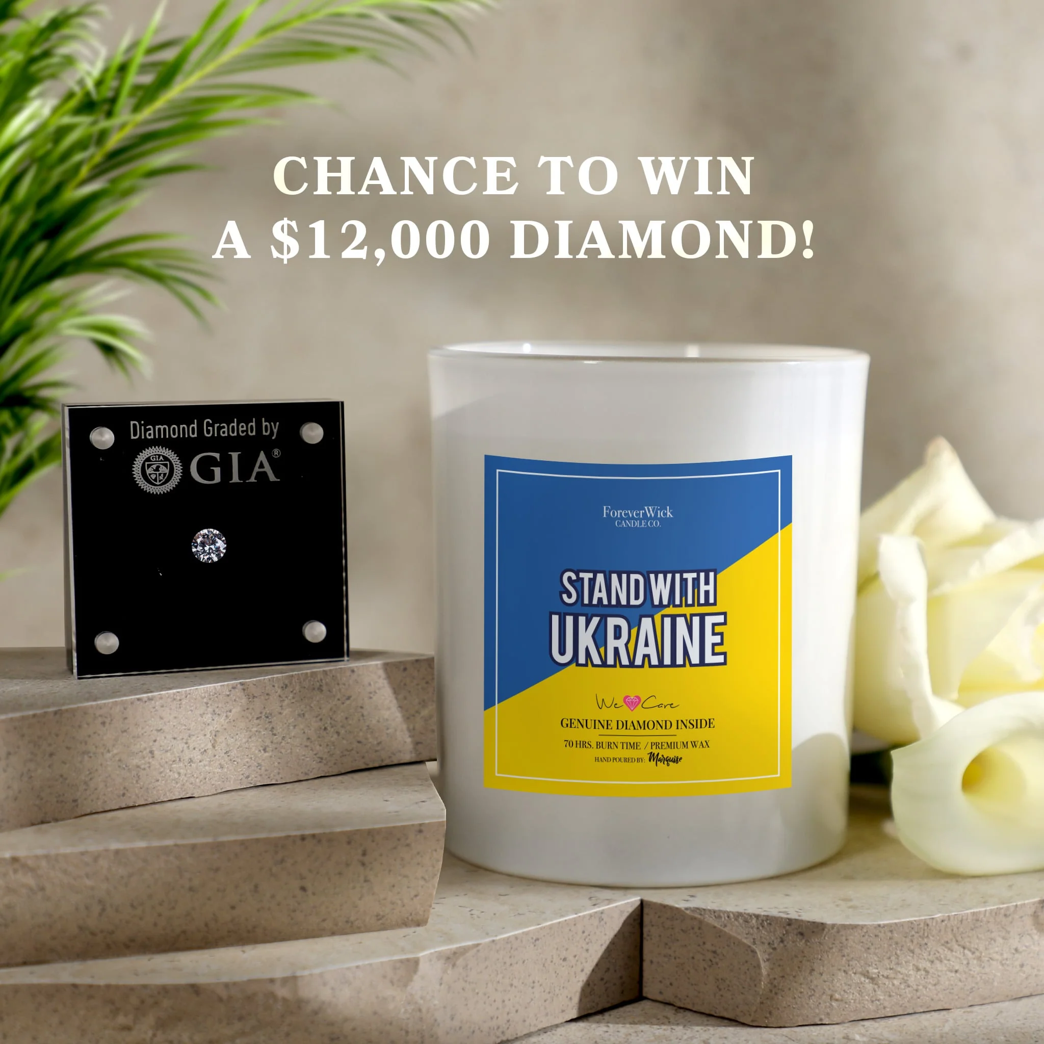 Stand With Ukraine Diamond Candle - Image 7