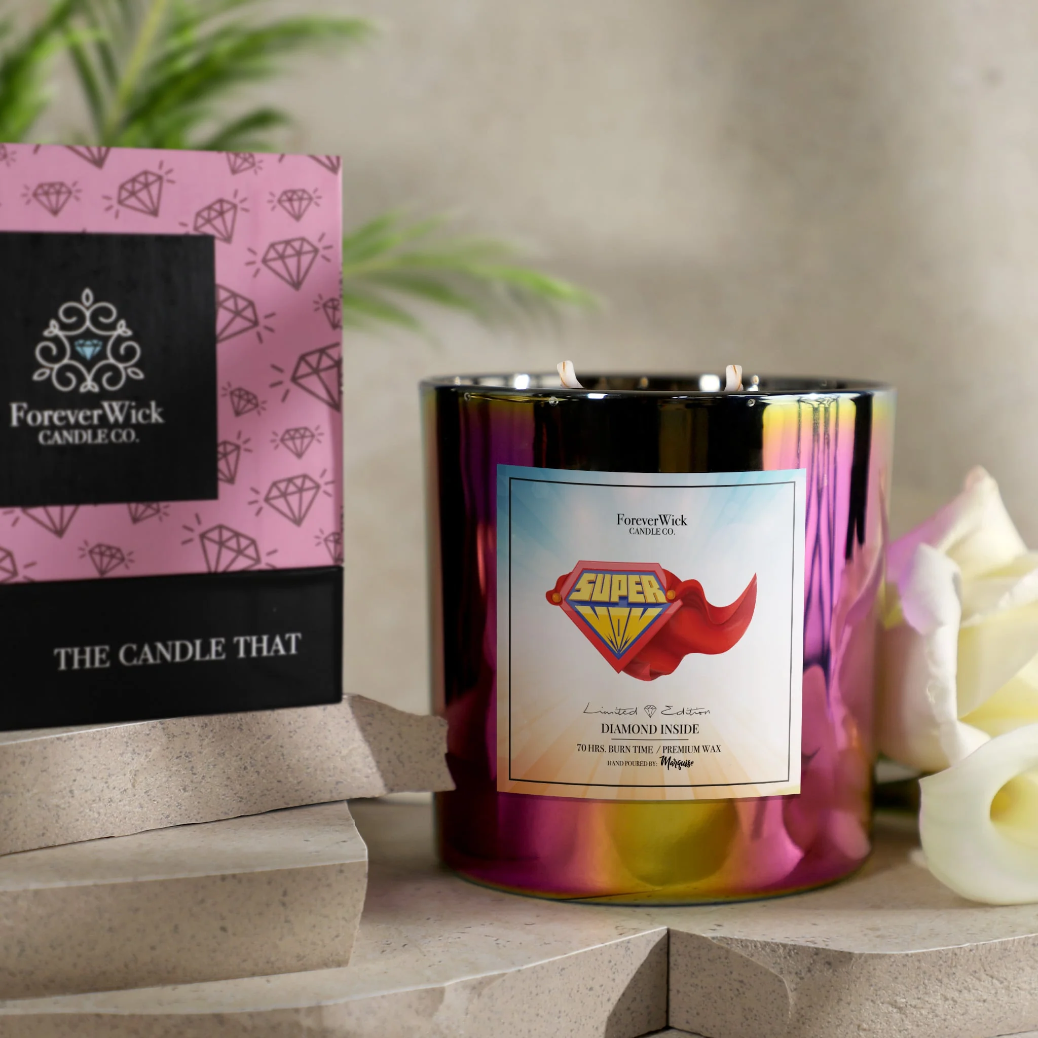Super Mom Sparkle Diamond Candle - Image 4