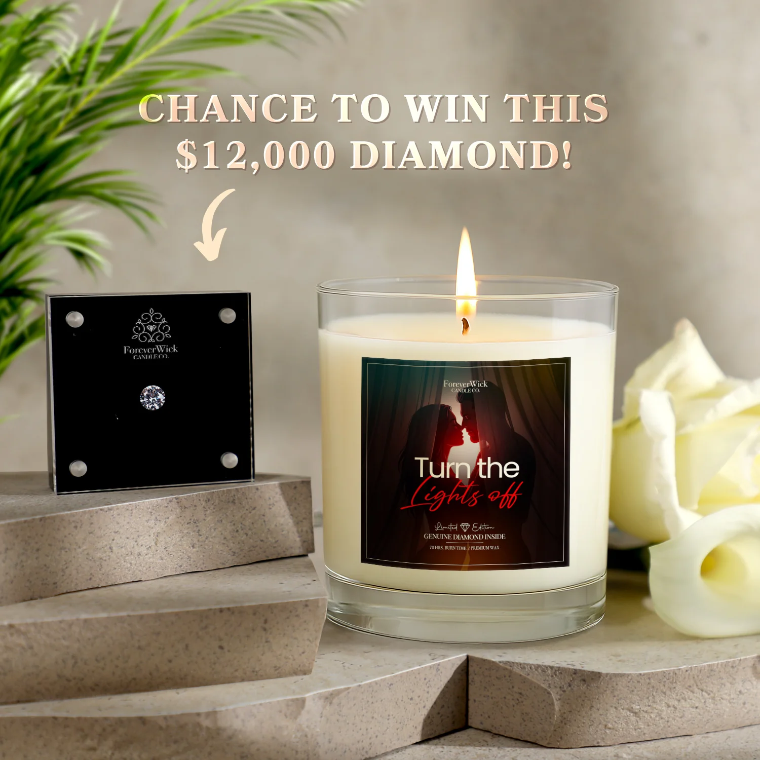 Turn the Lights Off Diamond Candle - Image 3