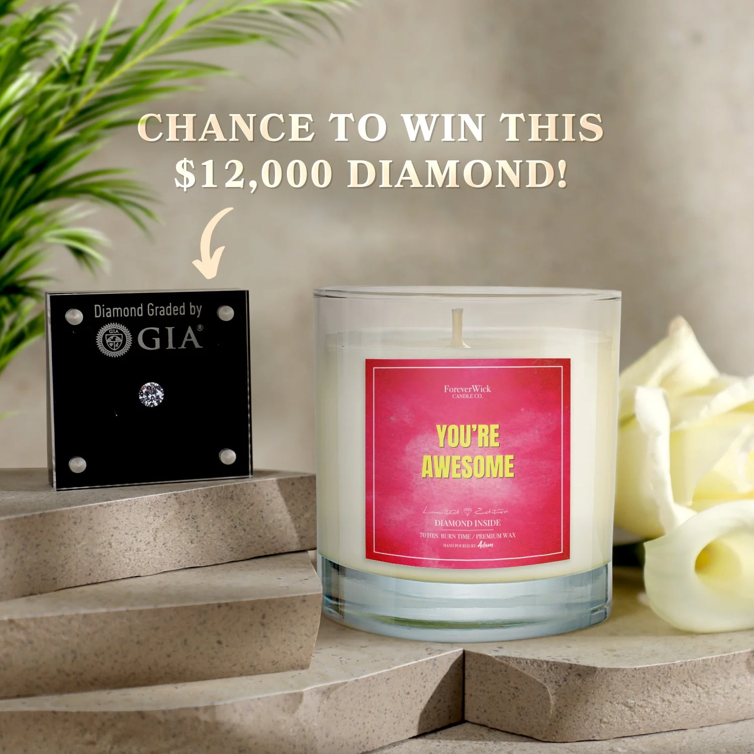 Youâre Awesome Diamond Candle - Image 4