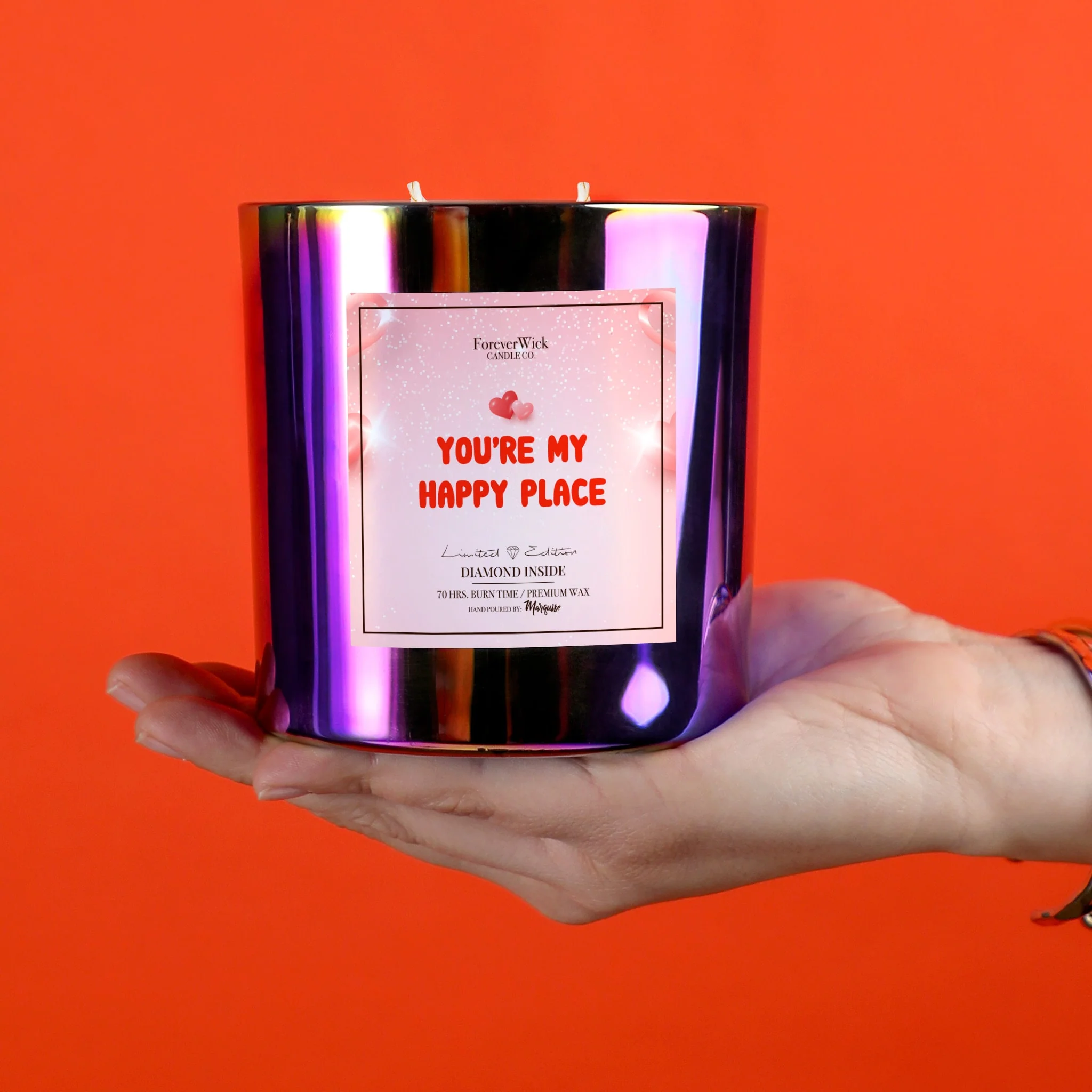 You’re My Happy Place Sparkle Diamond Candle - Image 6