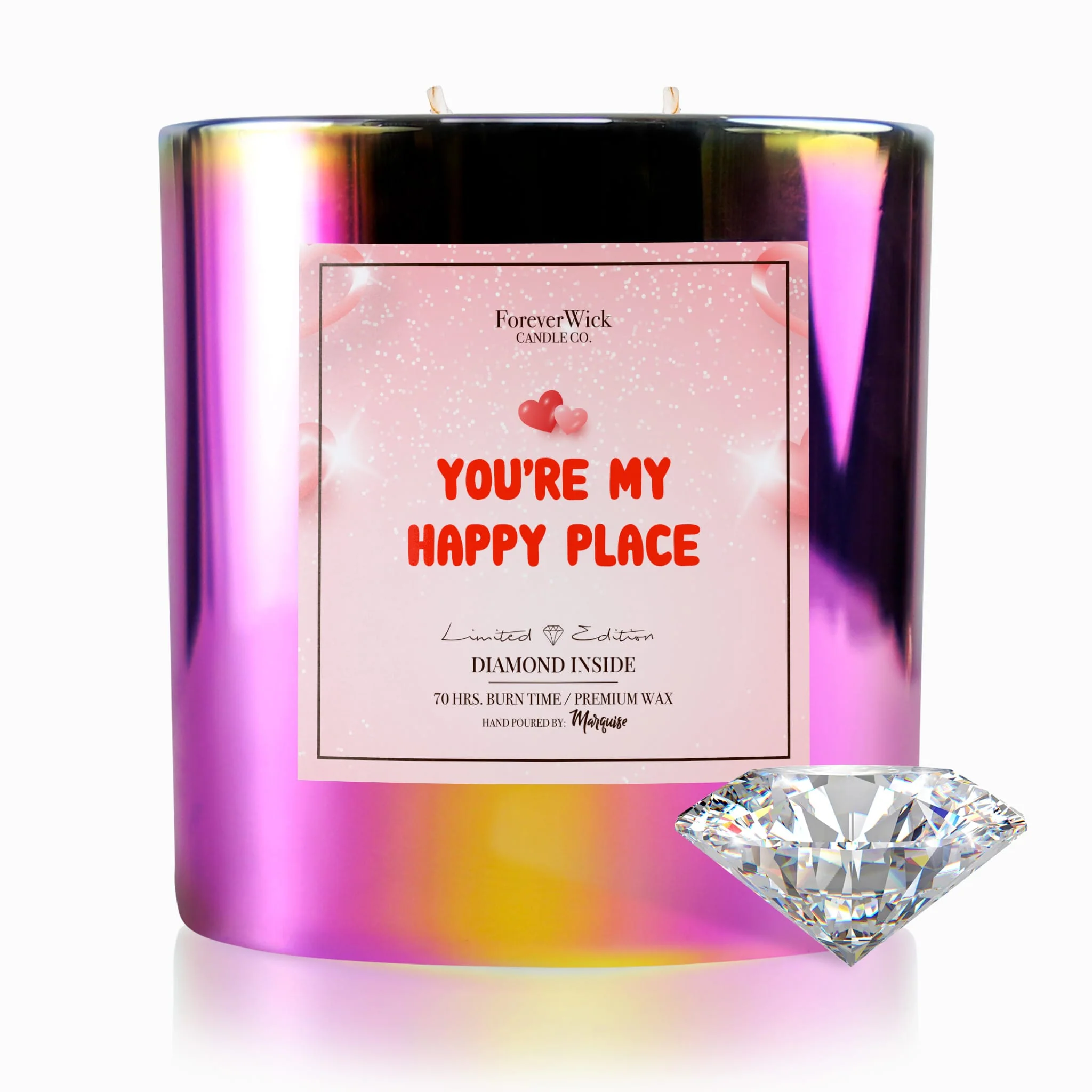 You’re My Happy Place Sparkle Diamond Candle - Image 7